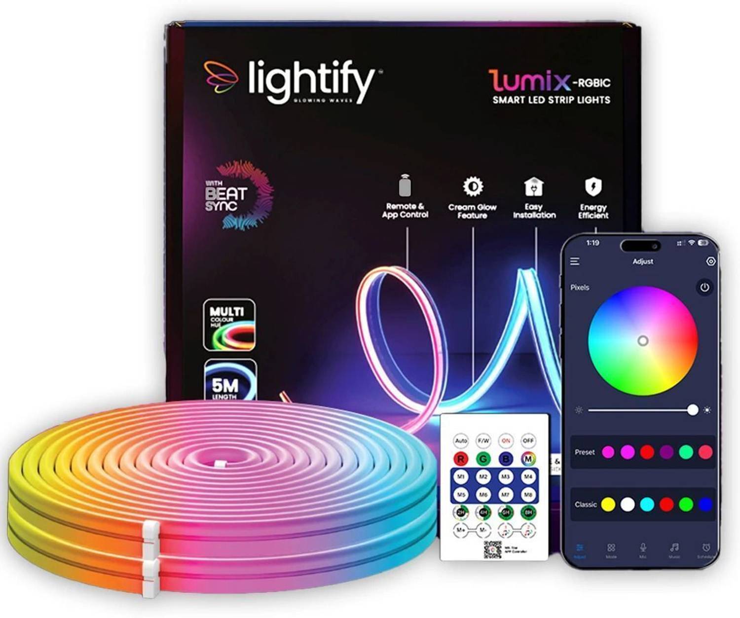 Thelightify Lumix RGBIC Neon Light Strip - Image 1