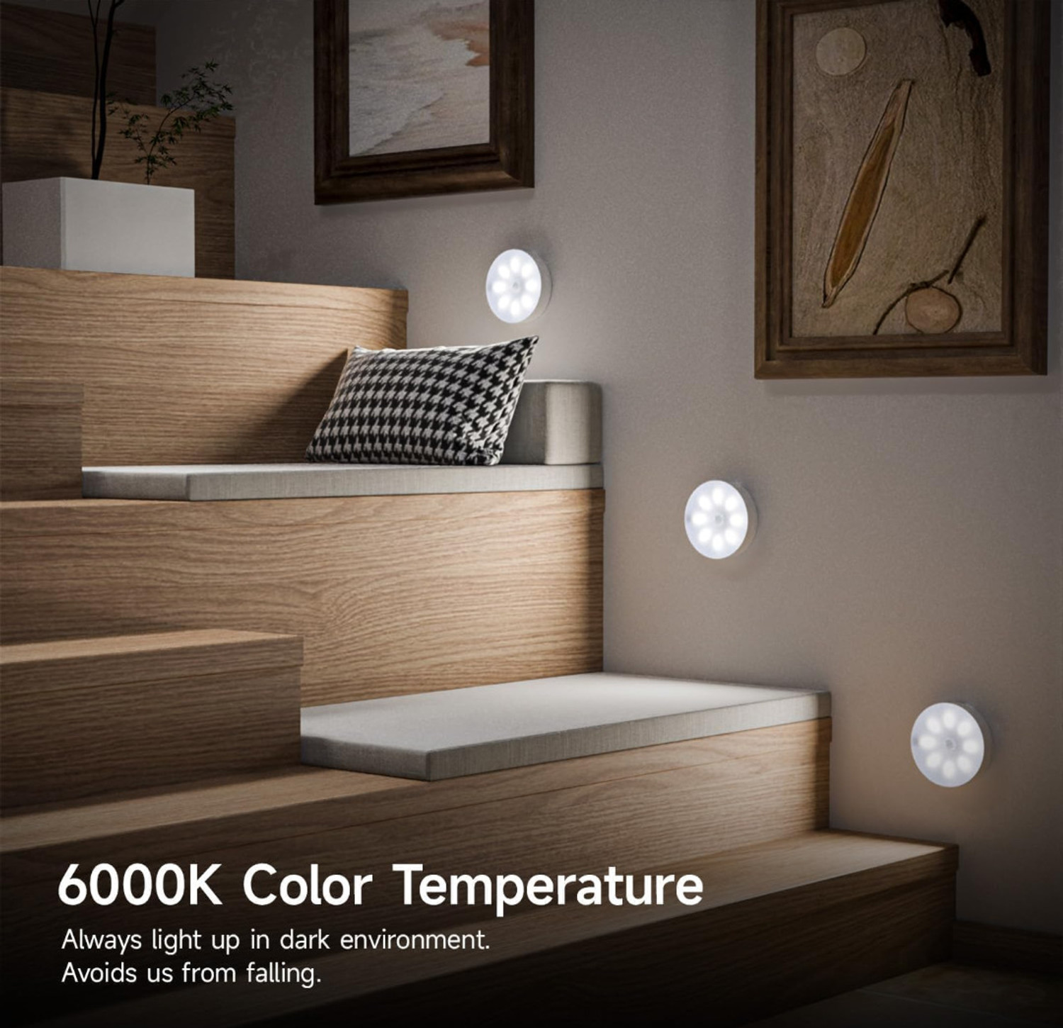 Image of ONLINE SHOPY NX | 3W | Pack of 1 | Rechargeable Motion Sensor LED Night Light, White Smart Sensor Light