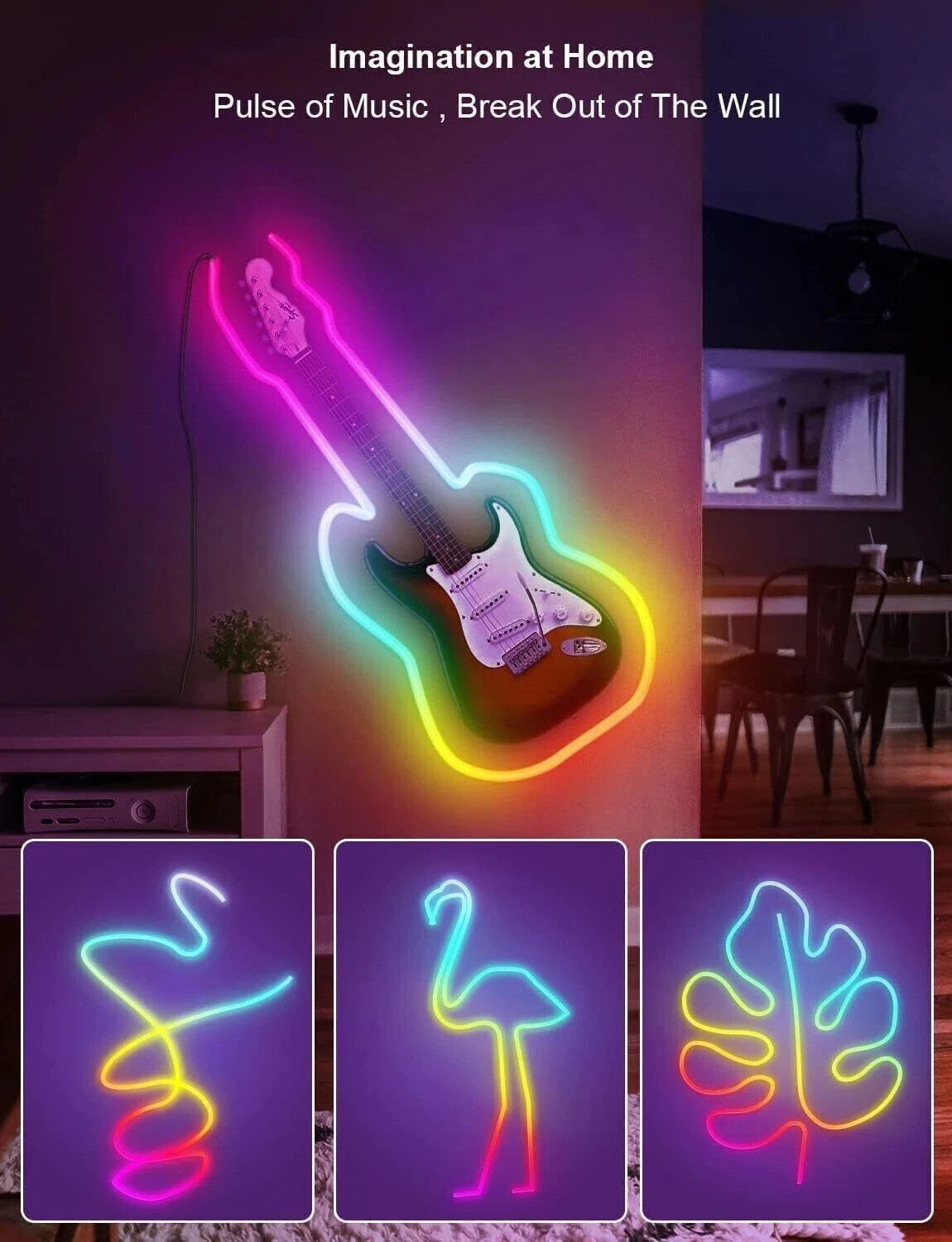 Image of GIGMART Neon Rope Lights | RGB LED Strip Lights | App Control Smart Neon Strip Lights Light Strip