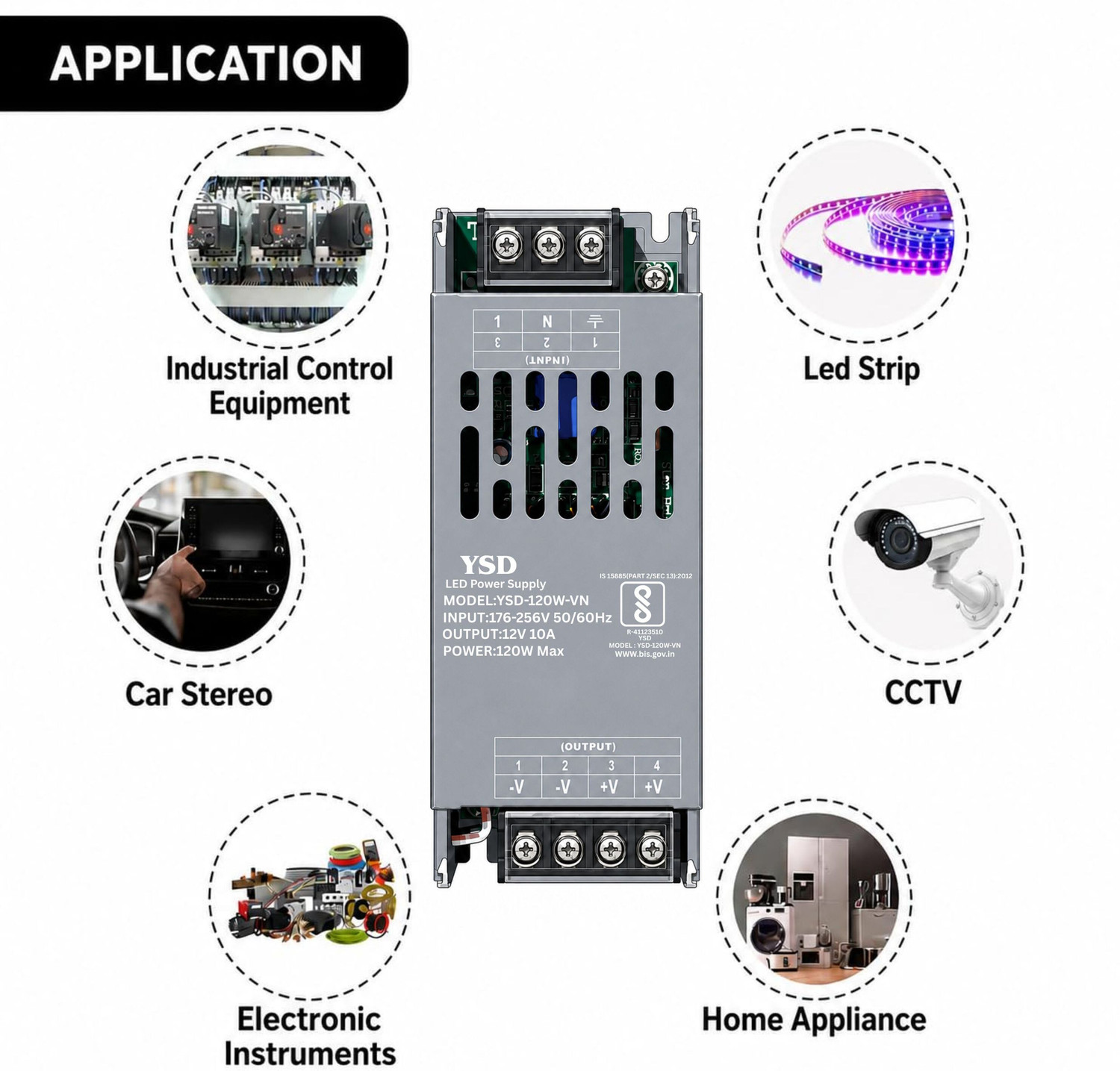 Image of Volt Vision SMPS Driver 12V 10AMP 120W AC To DC Switching Convertor Adapter Supply 12V