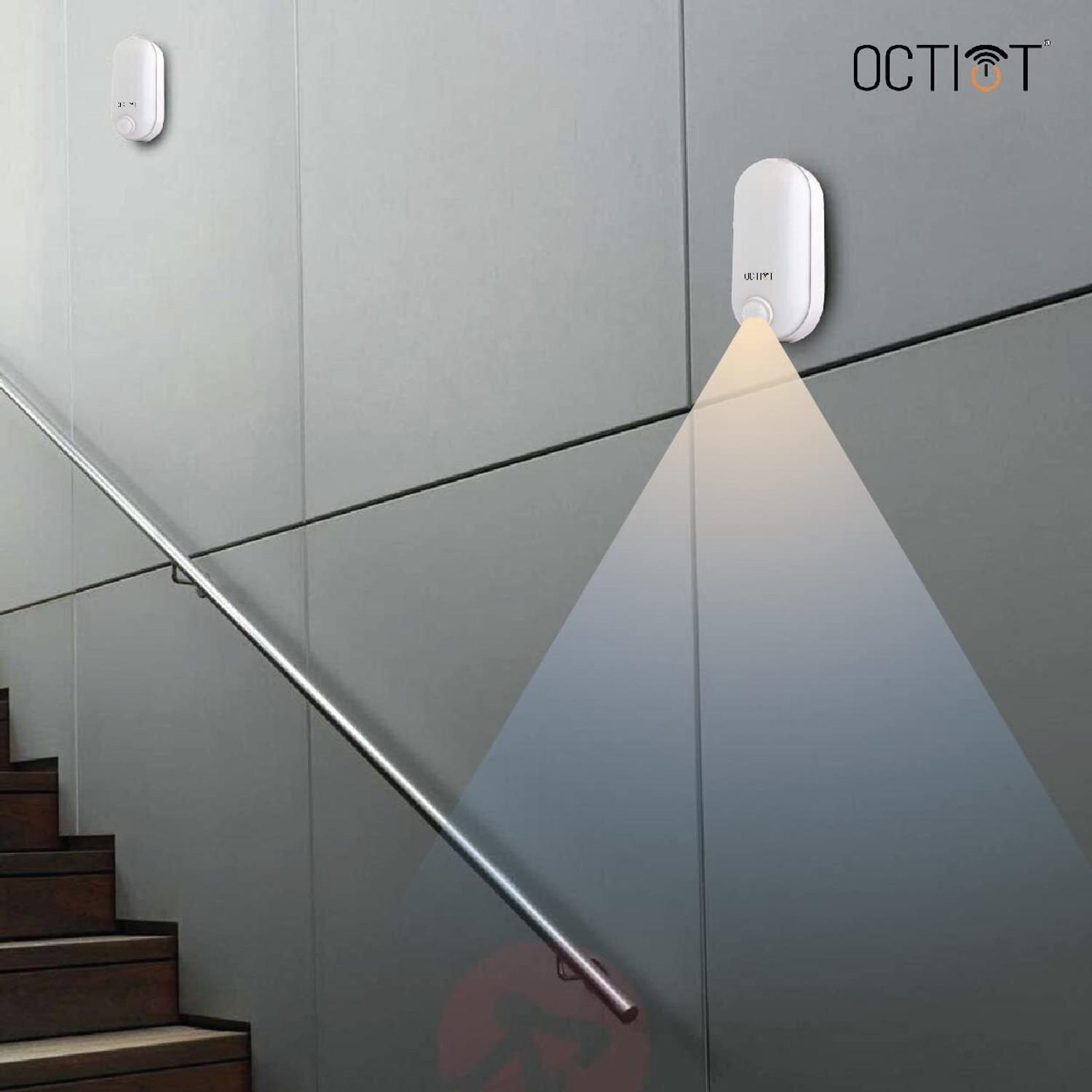 Image of OCTIOT OCT-XLUO Motion Sensor Light Outdoor IP65 12W PIR Sensor Bulkhead Light, 6500K Smart Sensor Light