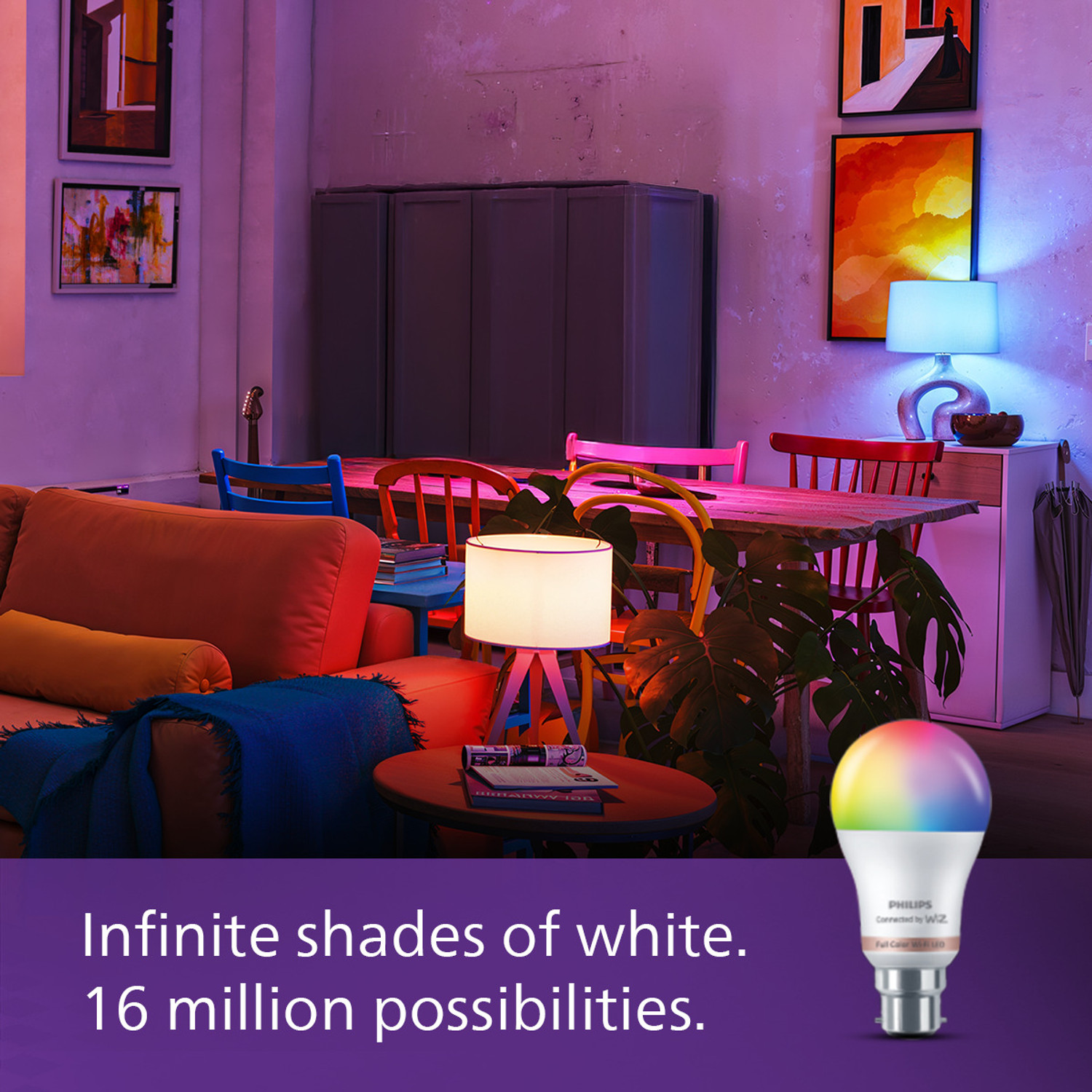 Image of PHILIPS Smart Wi-Fi 9W LED Bulb B22 Pro Smart Bulb