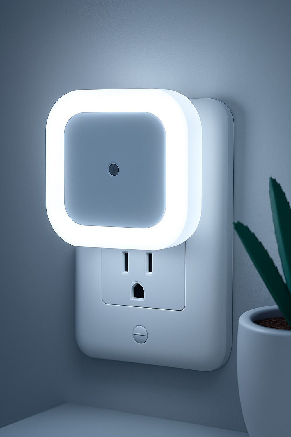 Image of Bright IQ Plug In 0.5W LED Night Light with Auto Sensor (Cool White) Smart Bulb