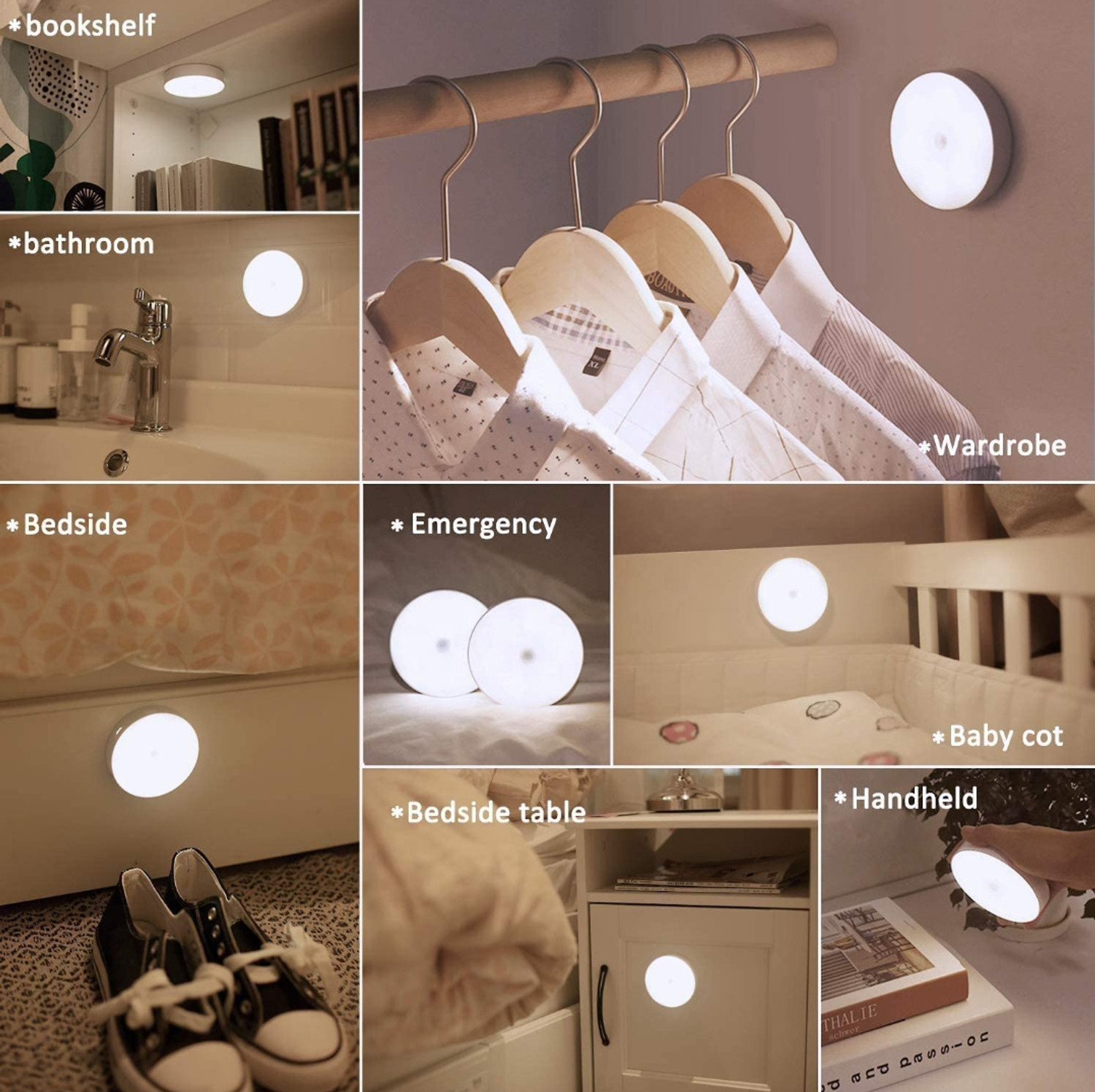Image of ONLINE SHOPY NX | 3W | Pack of 1 | Rechargeable Motion Sensor LED Night Light, White Smart Sensor Light
