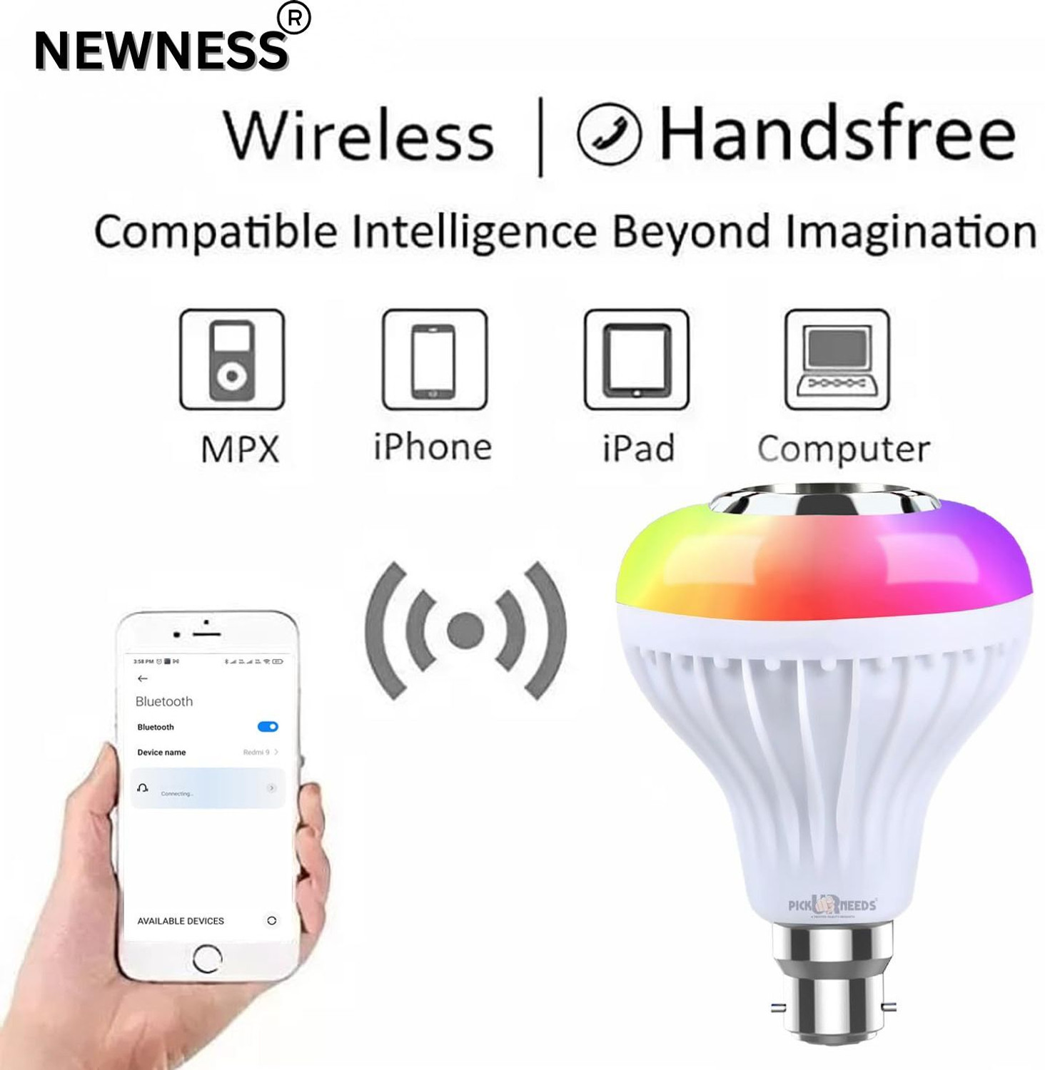 Image of Newness 12 Watt RGB Bulb,Color Changing Disco lights for Home Smart Bulb