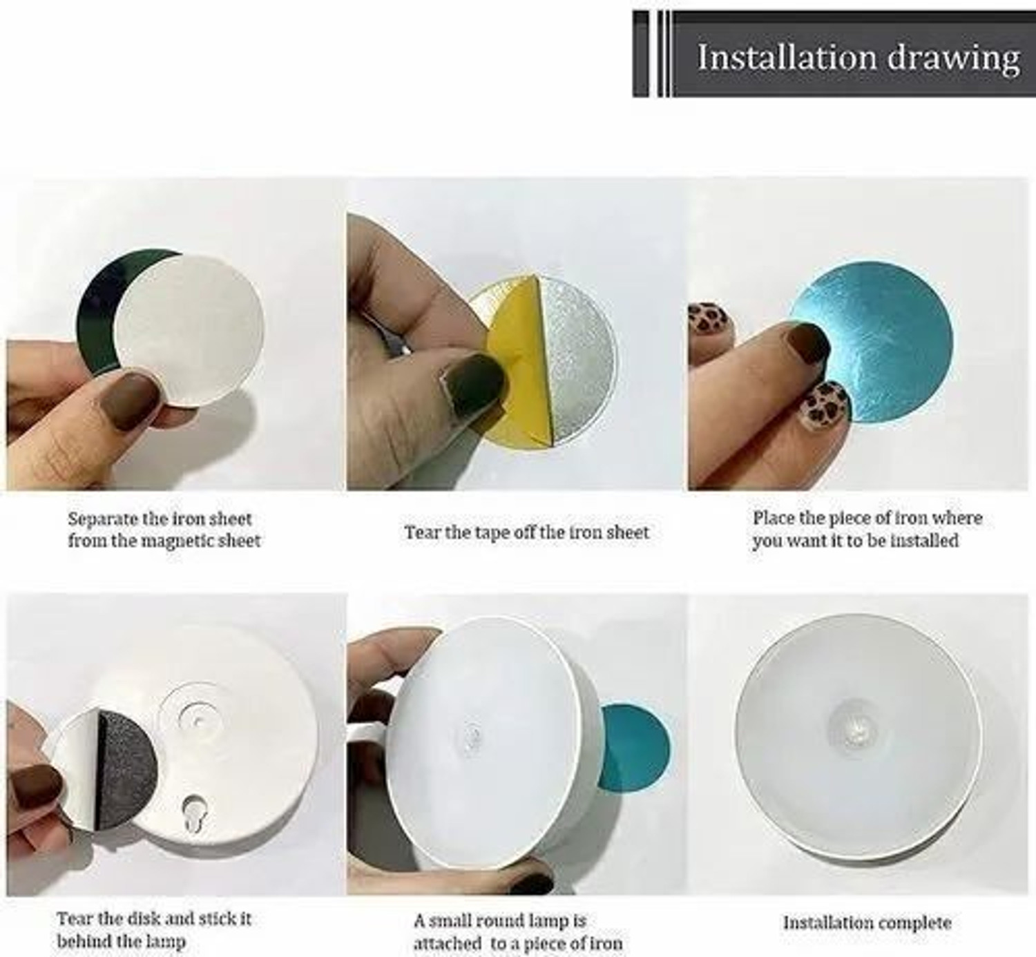 Image of Broistan Rechargebale LED Motion Sensor Cabinet Night Light Pack of 3 (Cool White) Motion Sensor Light