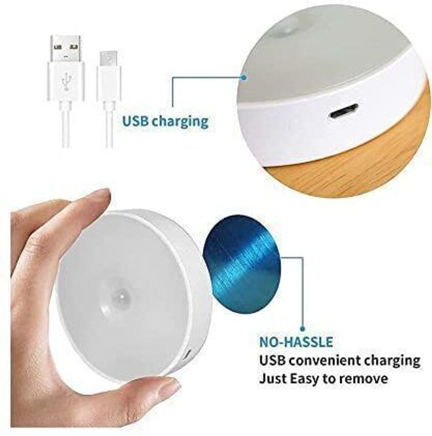 Image of Broistan Rechargebale LED Motion Sensor Cabinet Night Light Pack of 3 (Cool White) Motion Sensor Light