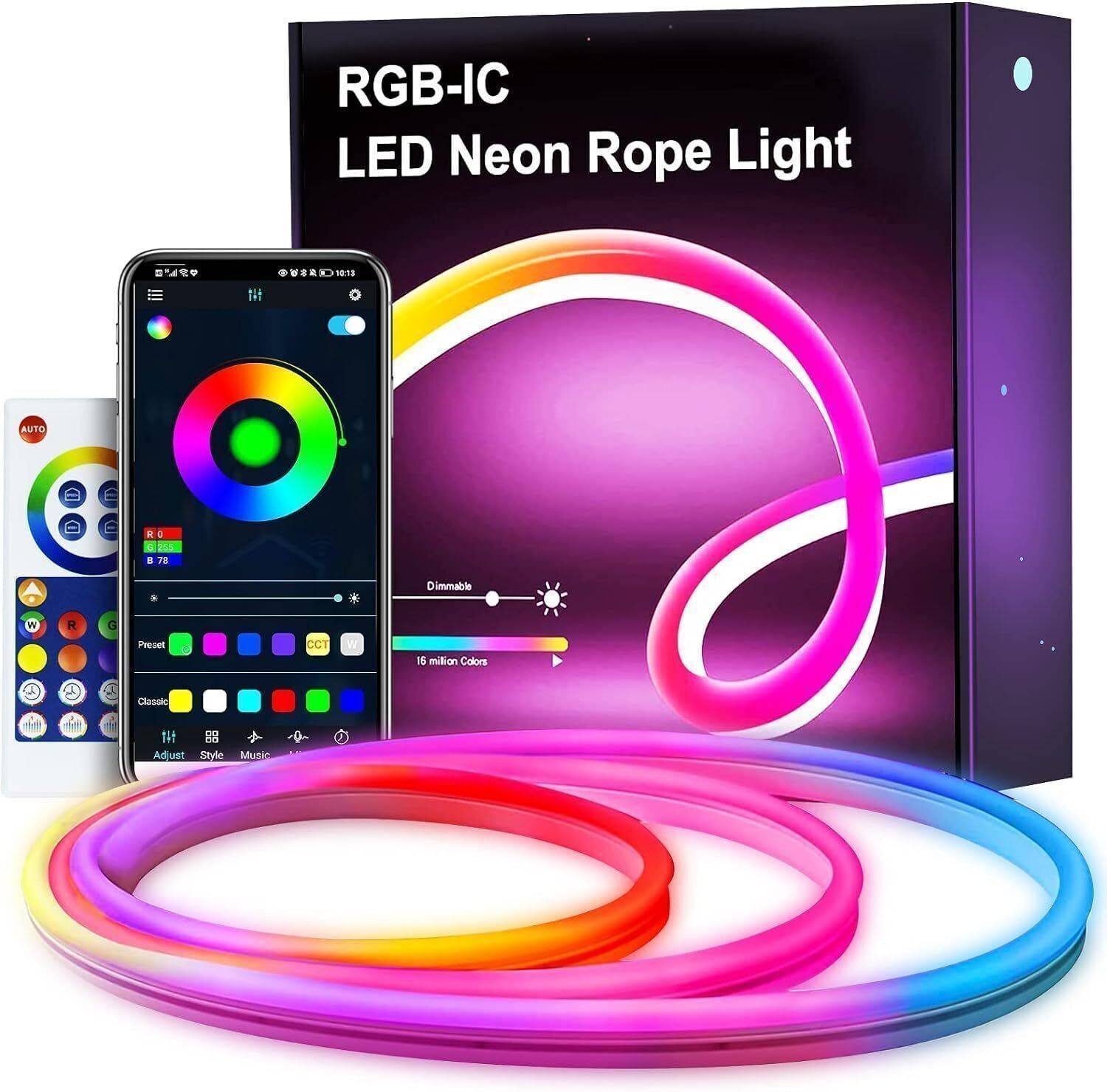 KIZJORYA RGB Neon Light Strip with Music Sync - Image 1