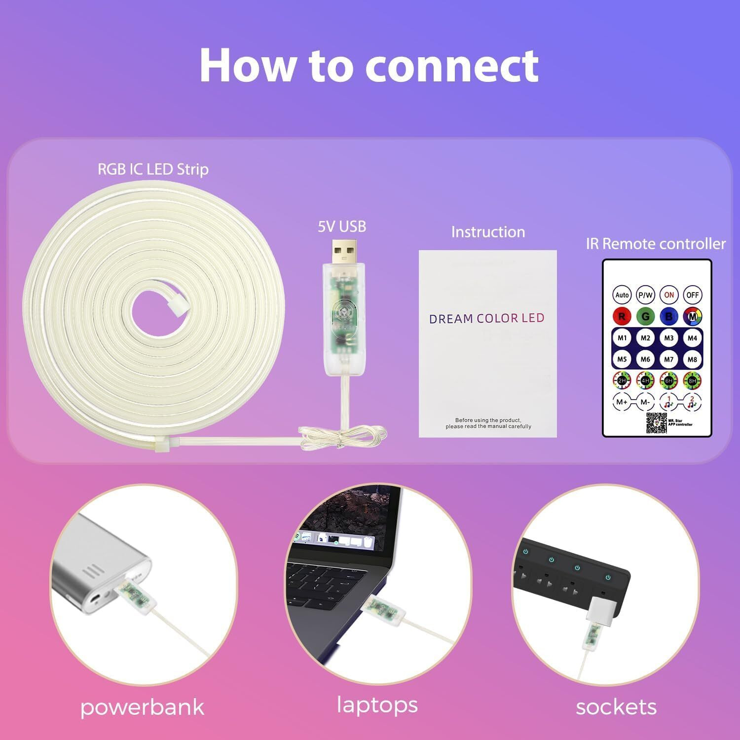 Image of LUPPRA LUPPRA 5M RGB Neon LED Strip - App & Remote Music Sync Lights Light Strip