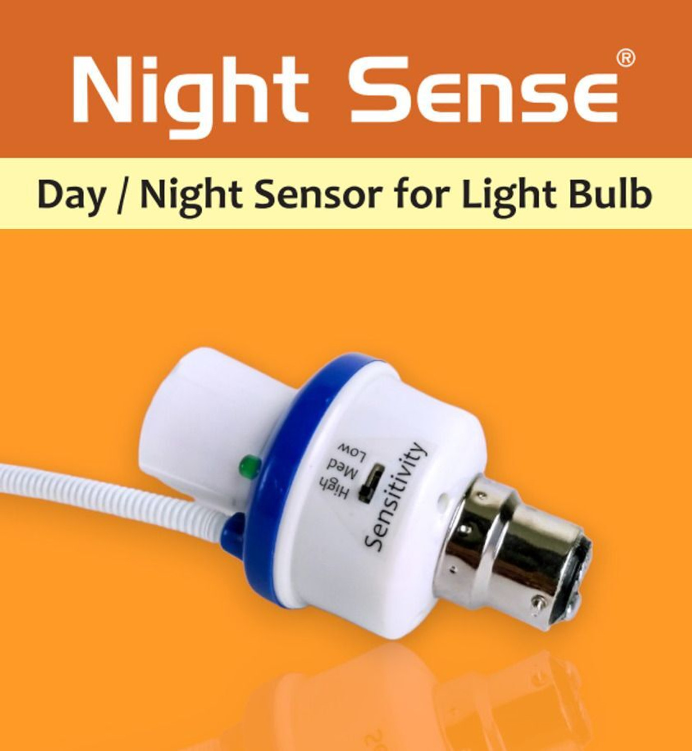 Image of Night Sense Auto Day Night Sensing Bulb Holder Not Motion Sensor Dusk to Dawn B22 Adapter Smart Sensor Light