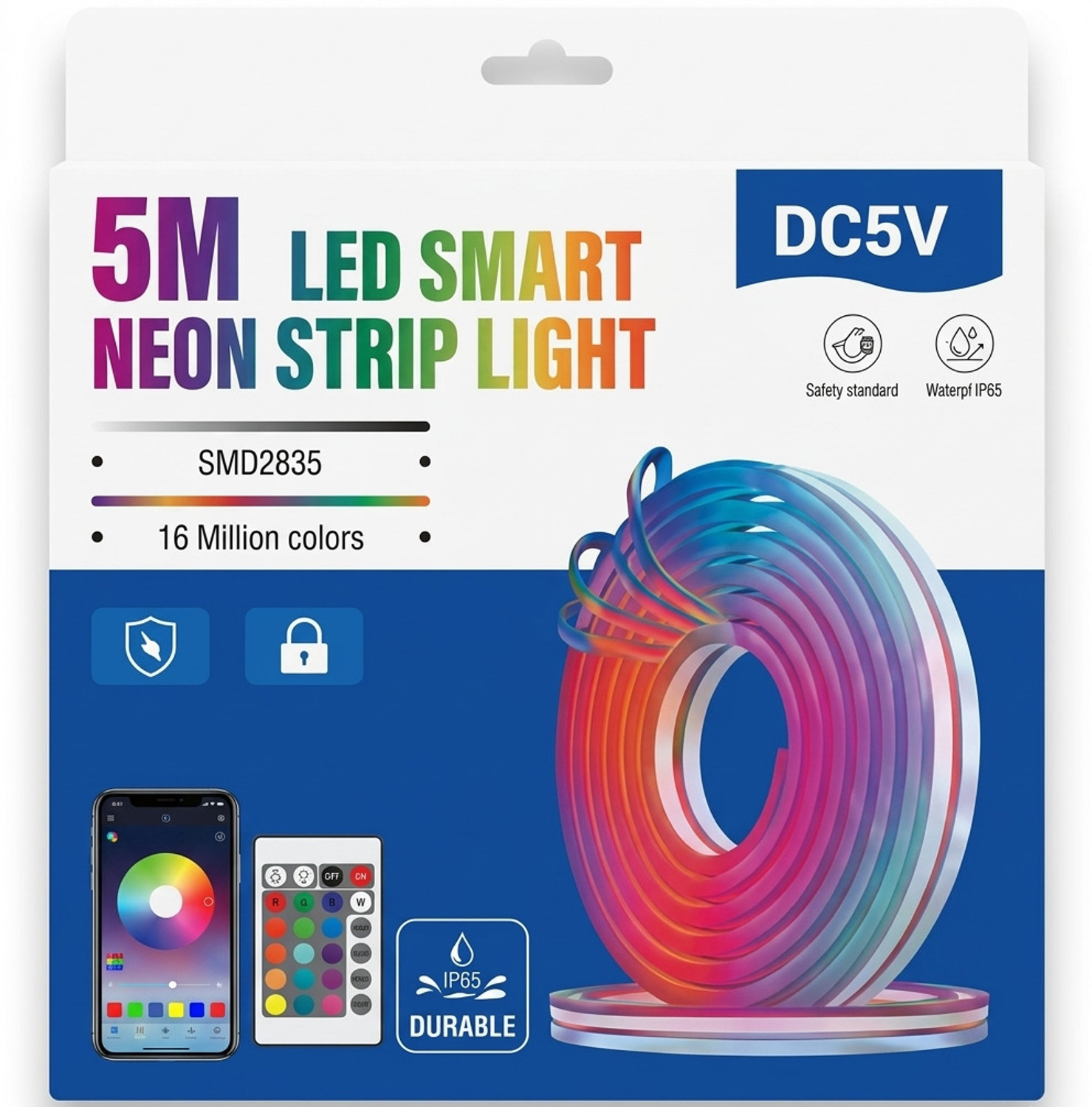 Image of LUPPRA LUPPRA 5M RGB Neon LED Strip - App & Remote Music Sync Lights Light Strip