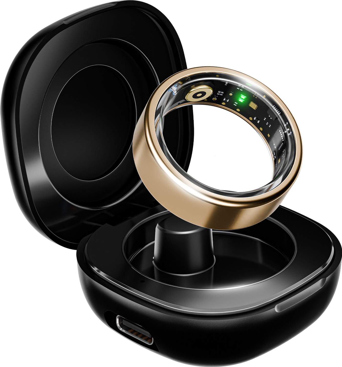 Image of boAt Active w / Portable Charging Case, Lightweight Stainless-Steel Design Smart Ring