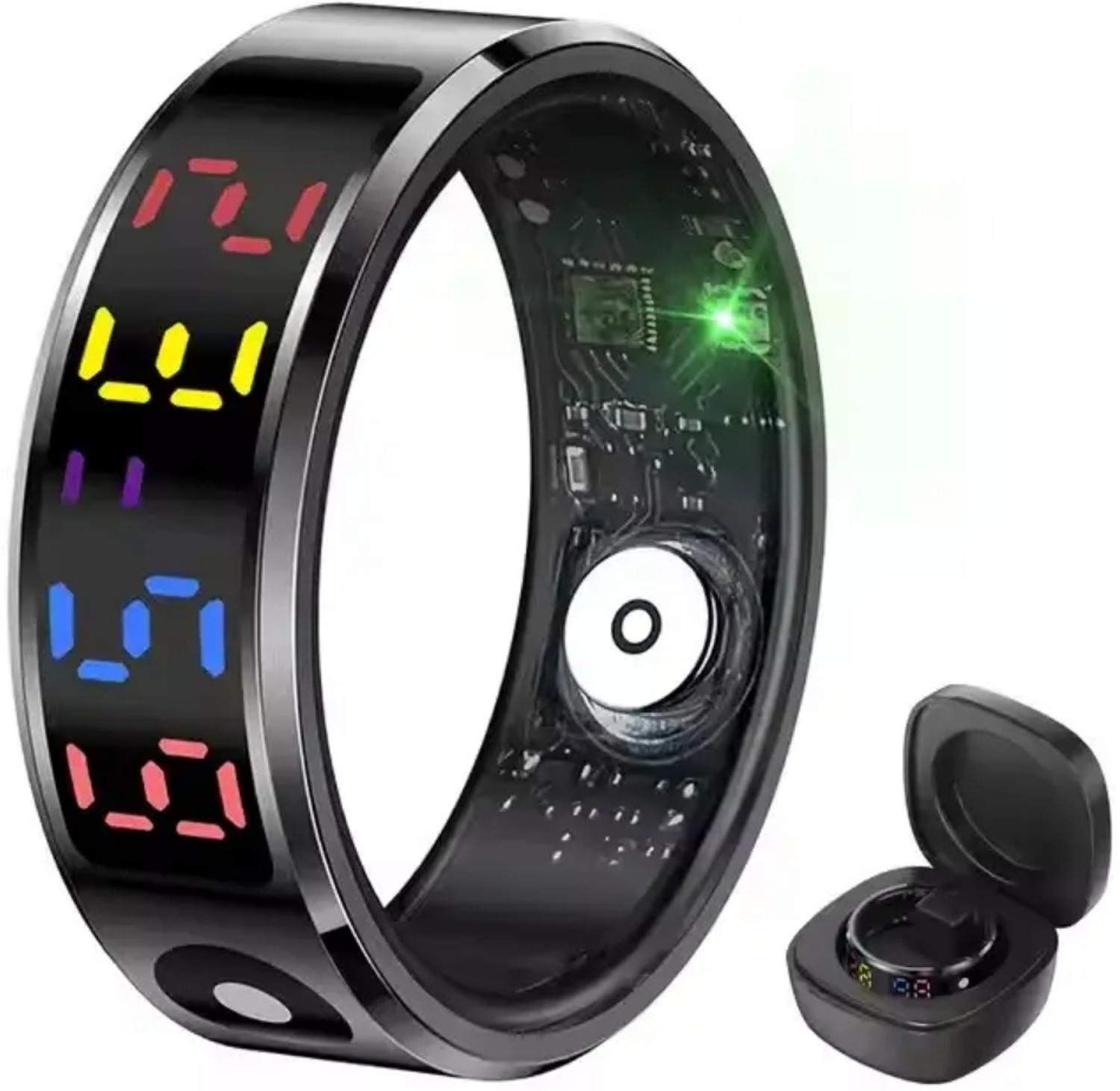 Image of Ierenk ierenk Smart Ring with Sleep, Heart Rate & SpO2 Tracker (Black) Smart Ring
