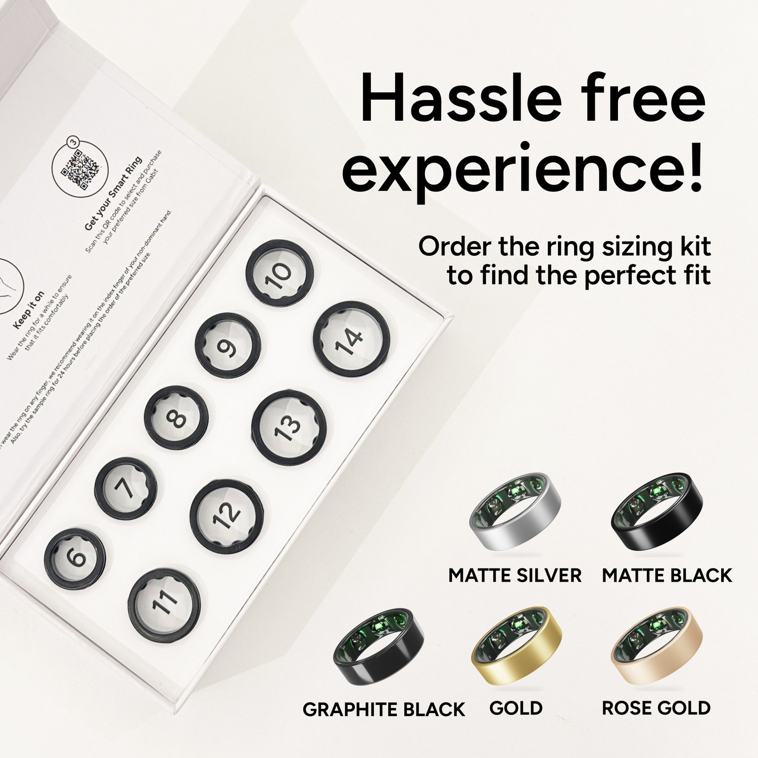 Image of Gabit Smart Ring, 7-10 Days Battery - Track Steps, VO2 Max, Recovery, Calorie Counter Smart Ring