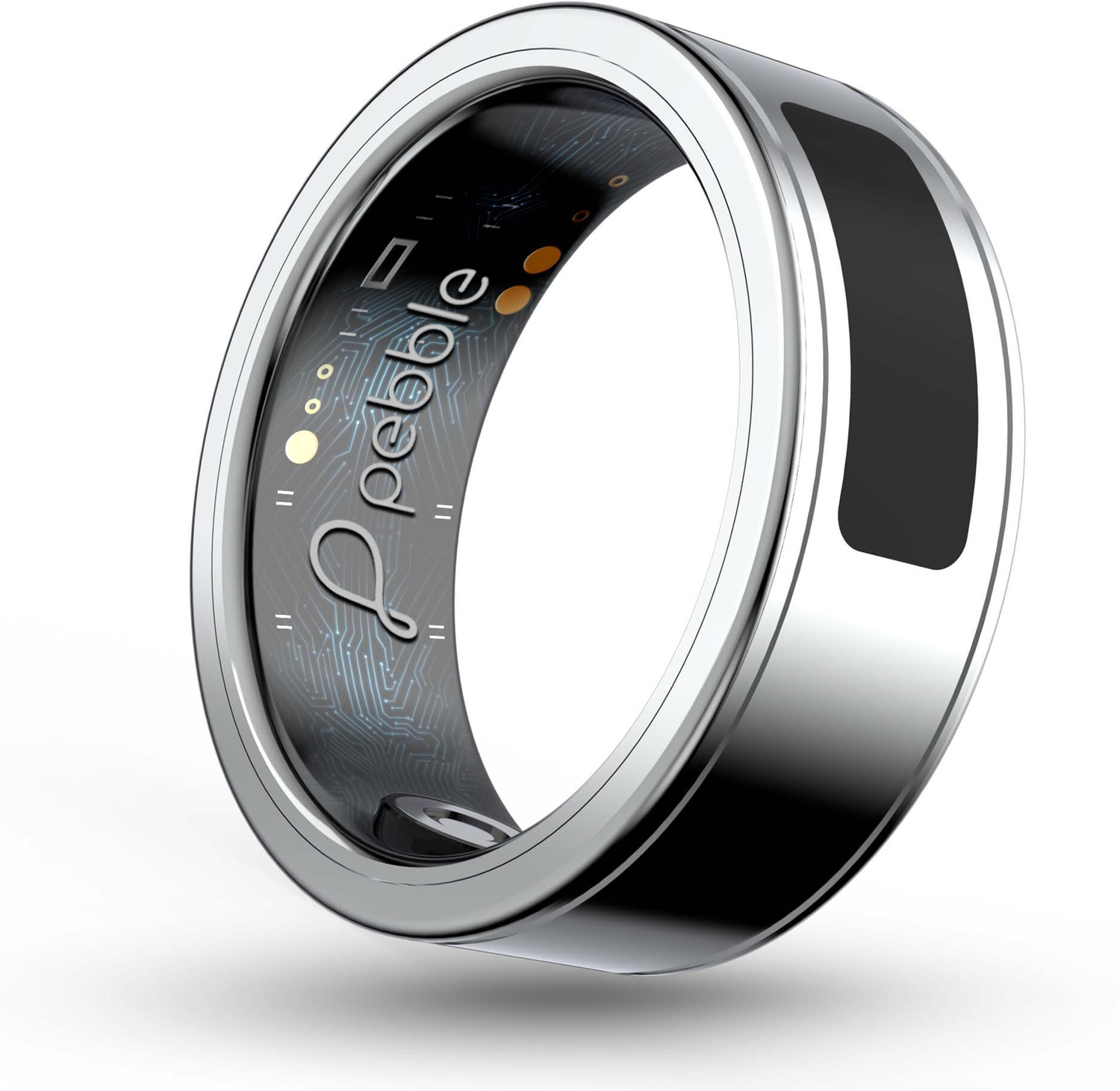Image of pebble Iris Smart Touch Controls, Stainless Steel Build, Health & Recovery Tracker Smart Ring
