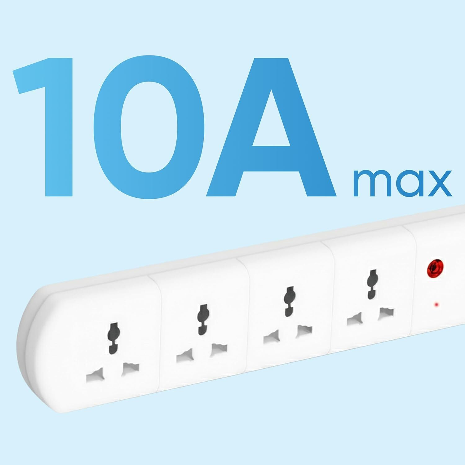 Image of AZIOT 4 Socket Smart Extension - WiFi /Bluetooth, Timer, Power Monitor, Alexa & Google Smart Power Strip