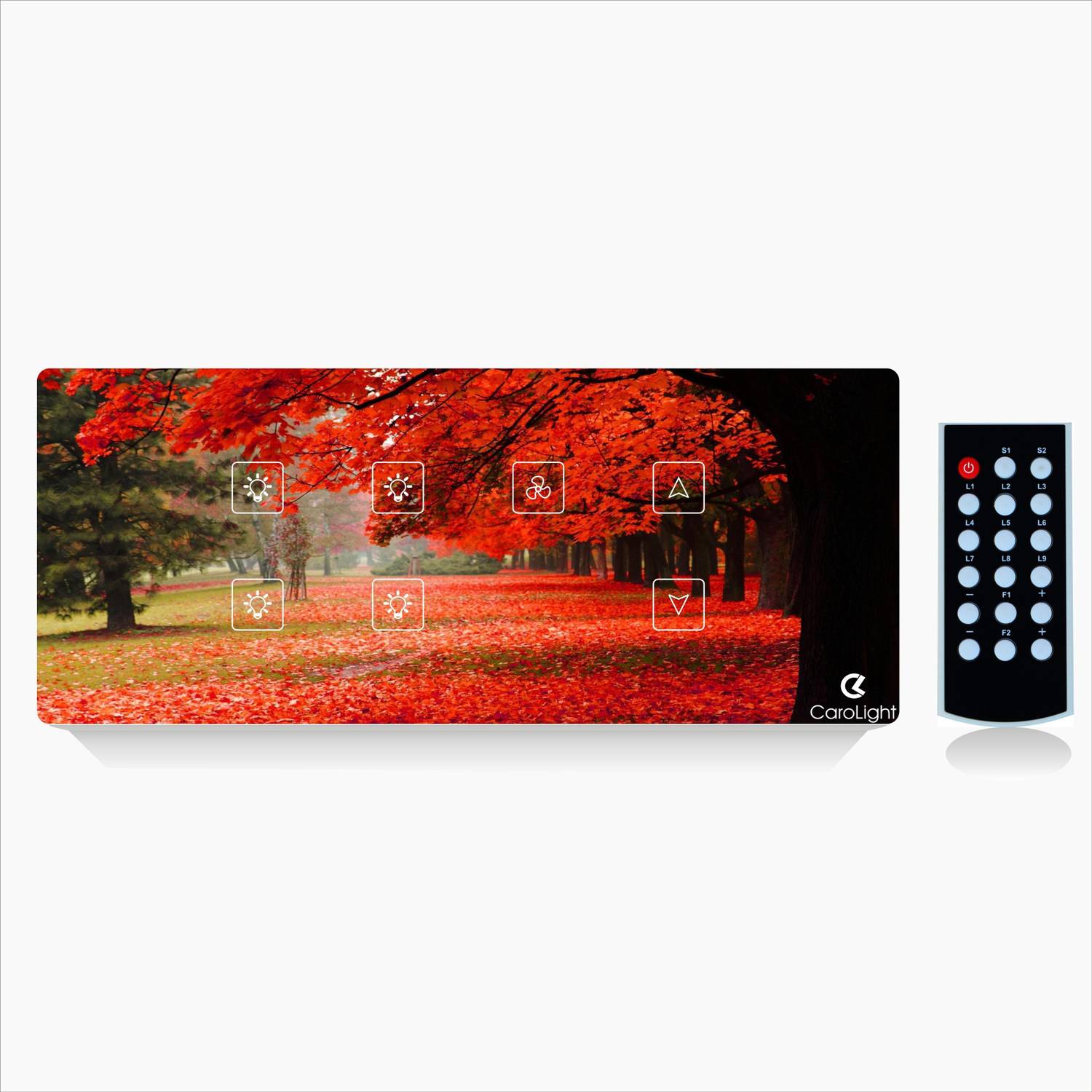 carolight technologies Touch Remote Switch Board for 4 Lights, 1 Fan,1 Socket Design with 8 module size Smart Switch