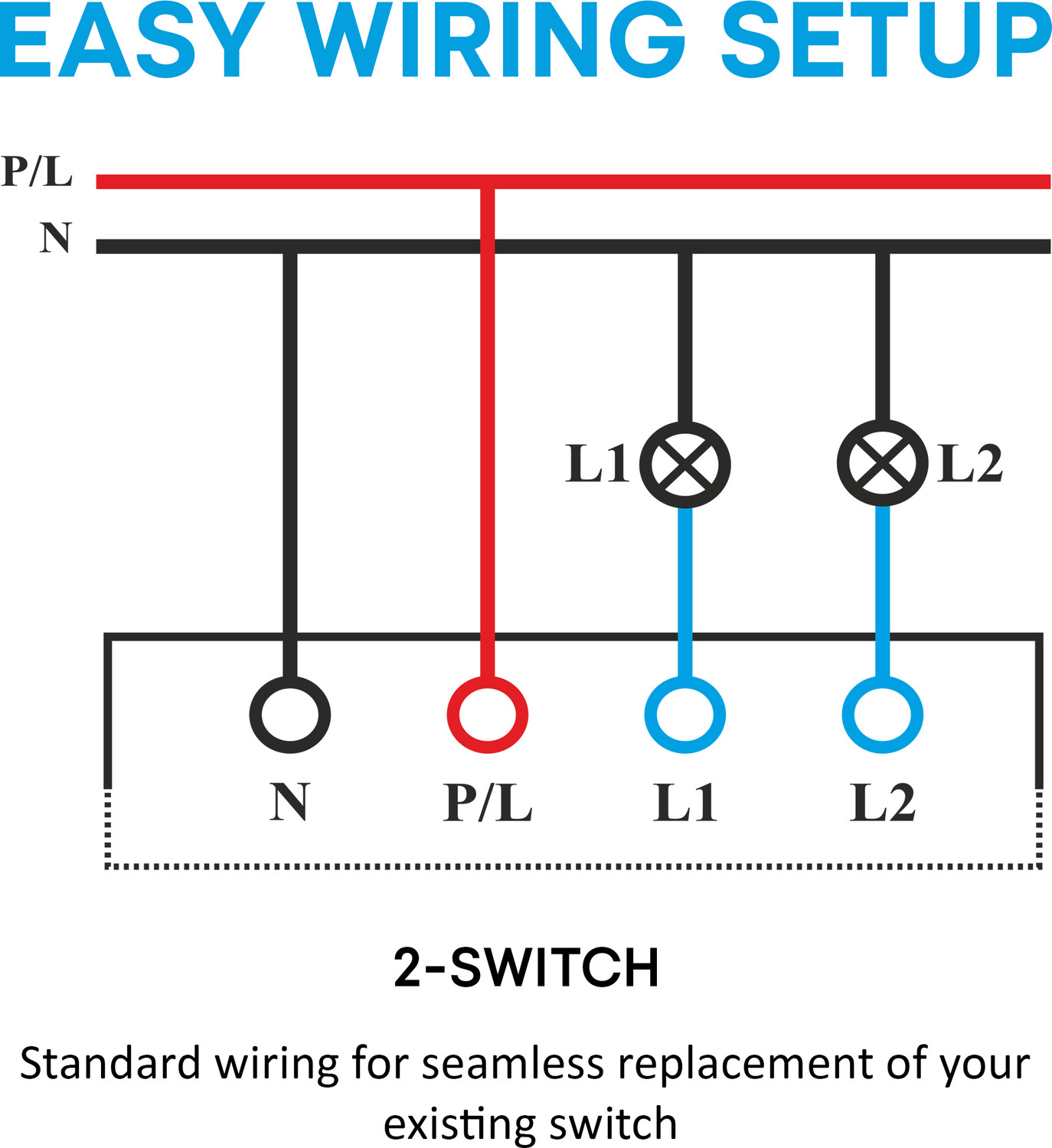 Image of Smartlife Modular 2 Gang Smart Touch Switch |WiFi+BLE| Smart Switch
