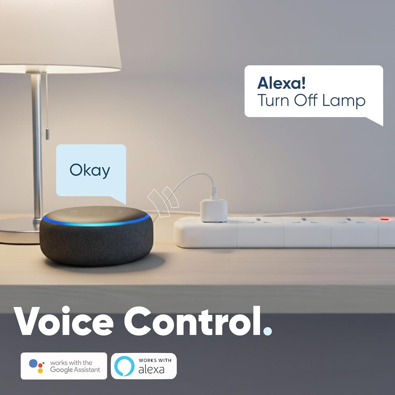 Image of AZIOT 4 Socket Smart Extension - WiFi /Bluetooth, Timer, Power Monitor, Alexa & Google Smart Power Strip