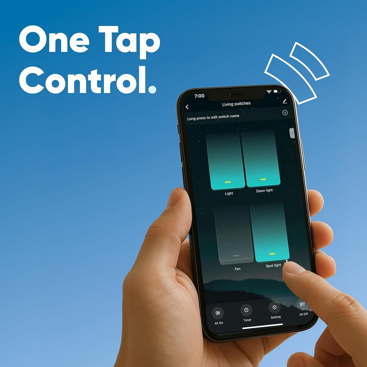 Image of AZIOT 4 Node Plus Smart Switch (White)