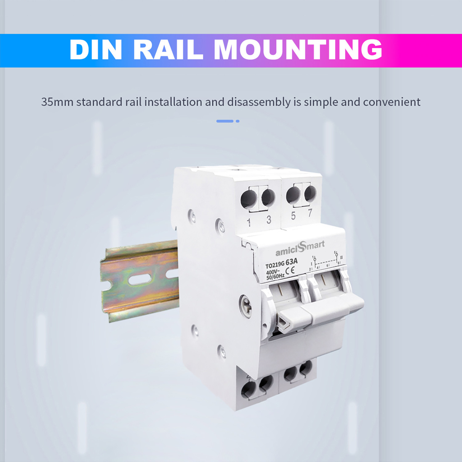 Image of amiciSmart Dual Power Manual Control Transfer Switch, 63A (Single Phase) Smart Switch