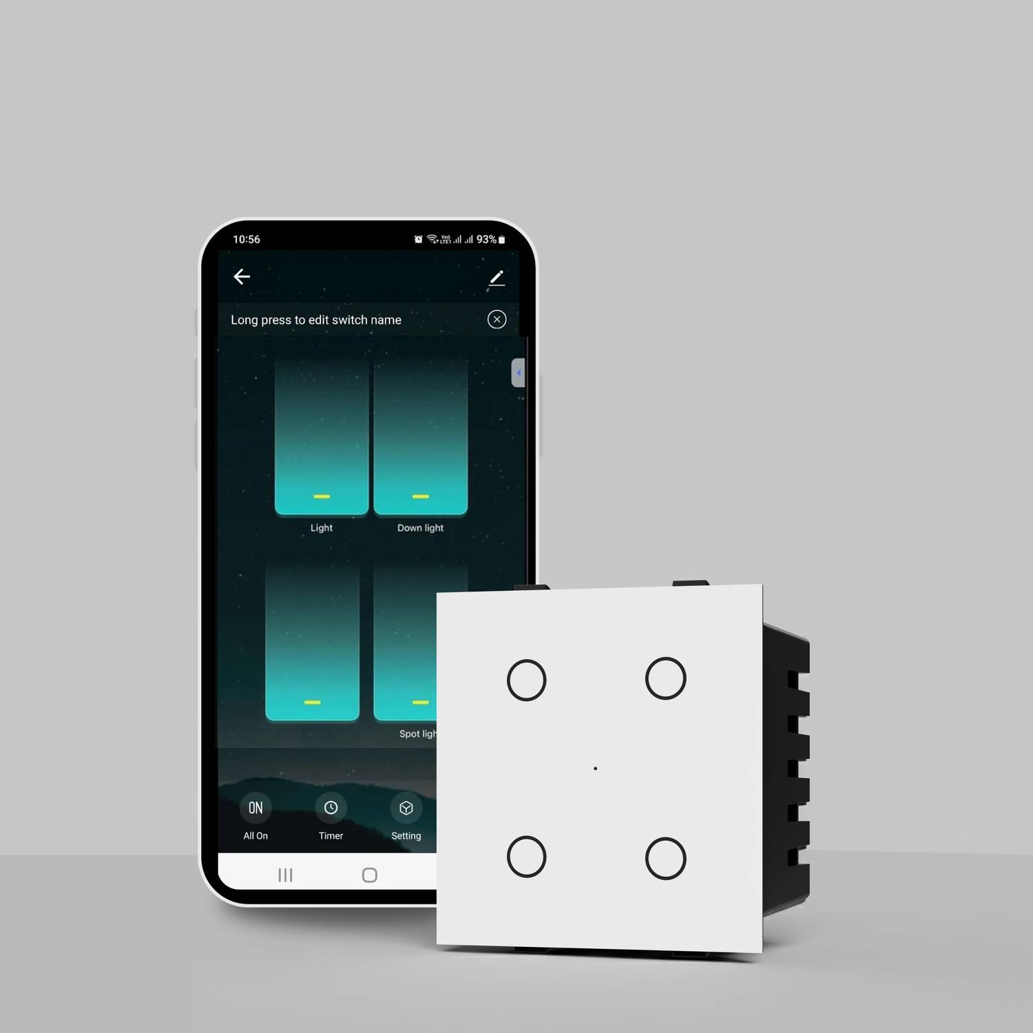 AZIOT Smart Modular 4 Touch Switch - Image 1