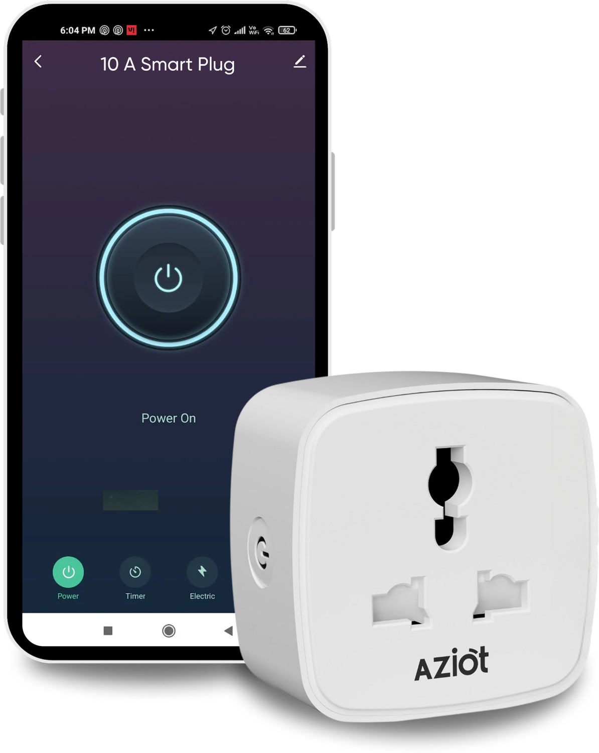 Image of AZIOT 10amp Smart Plug - Wifi /Bluetooth Communication Smart Plug