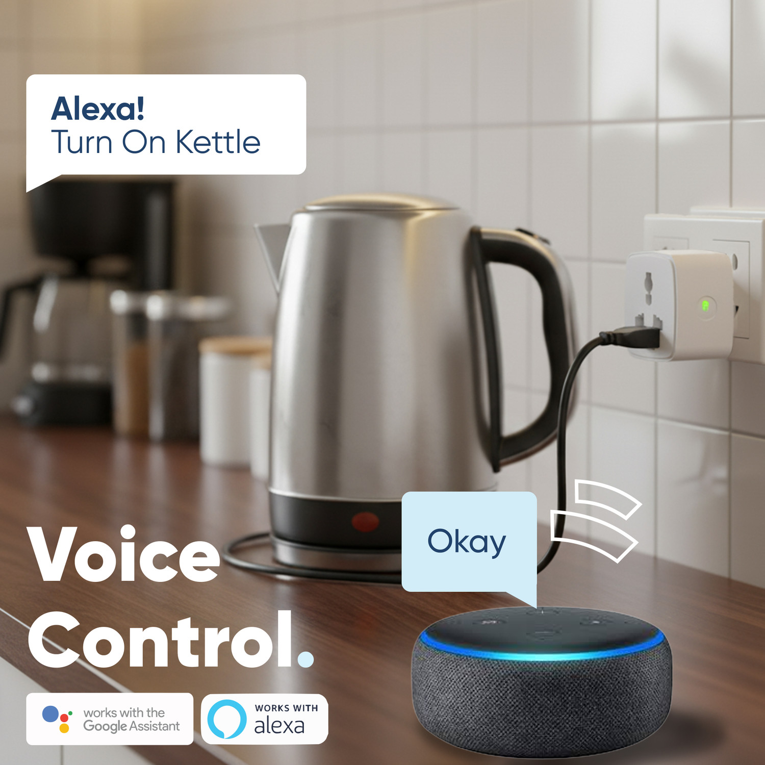 Image of AZIOT 10amp Smart Plug - Wifi /Bluetooth Communication Smart Plug
