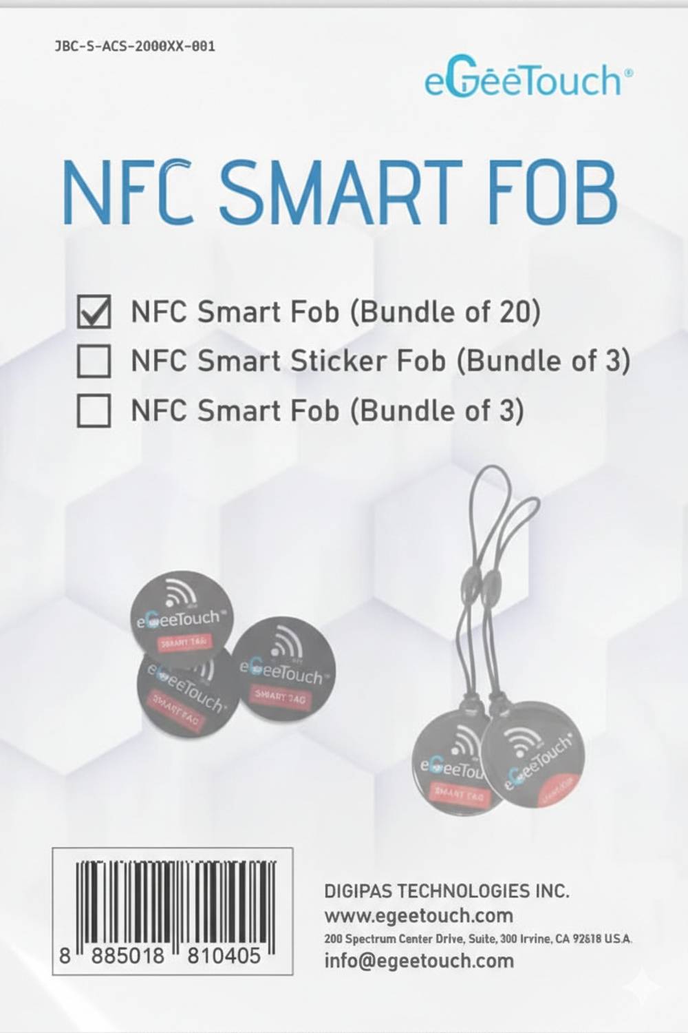 egeetouch NFC Smart Fob Smart Locks (Bundle of 3) Safety Smart Tr