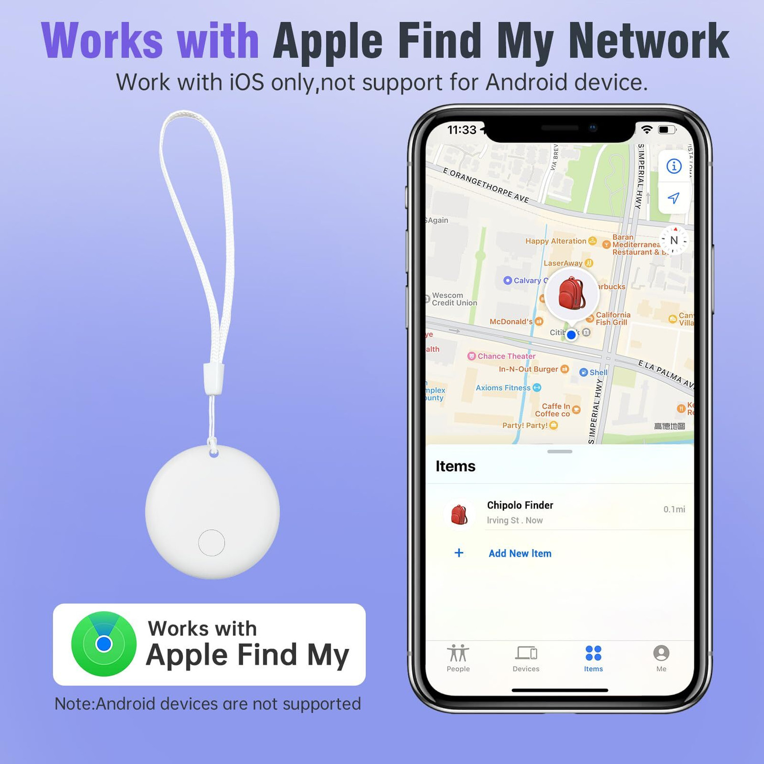 Image of peatop Air Tag|Bluetooth Luggage Tracker Works with Apple Find My(iOS Only)Item Locator Location Smart Tracker