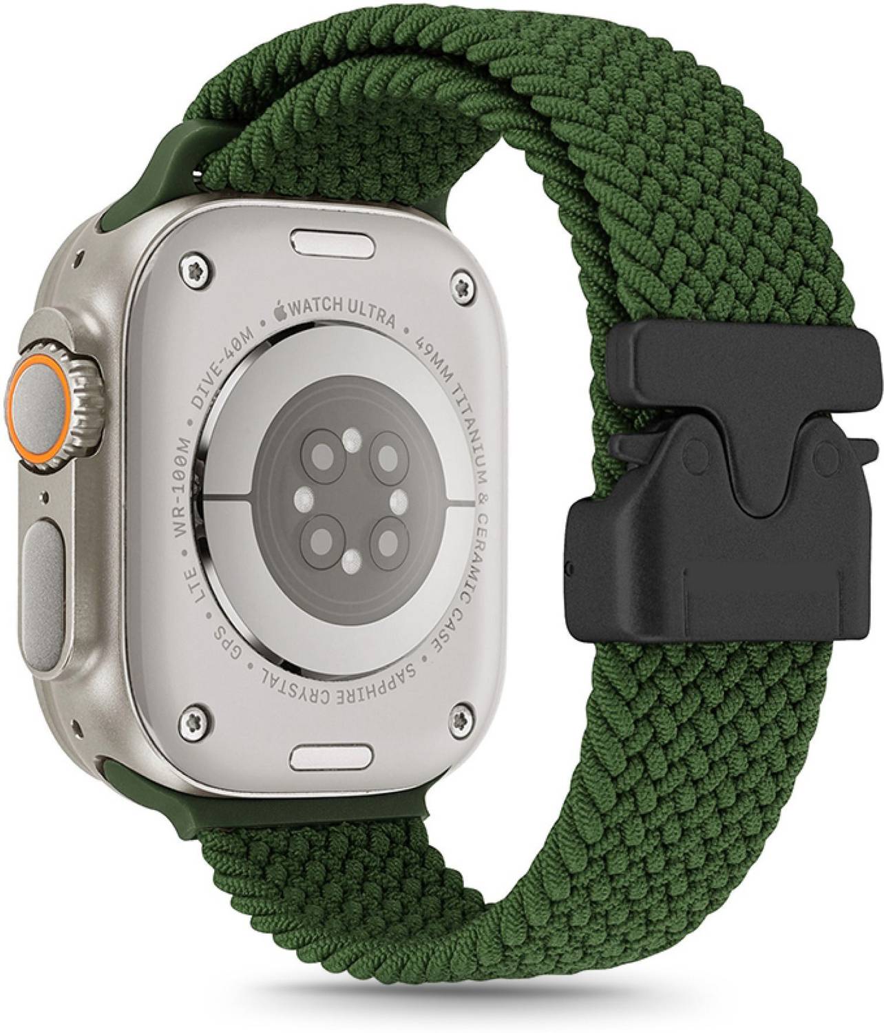 NECESORIES 15 cm Braided Buckle Nylon Strap for iWatch series 44mm/45mm/46mm(series10-11)/49mm Smart Watch Strap