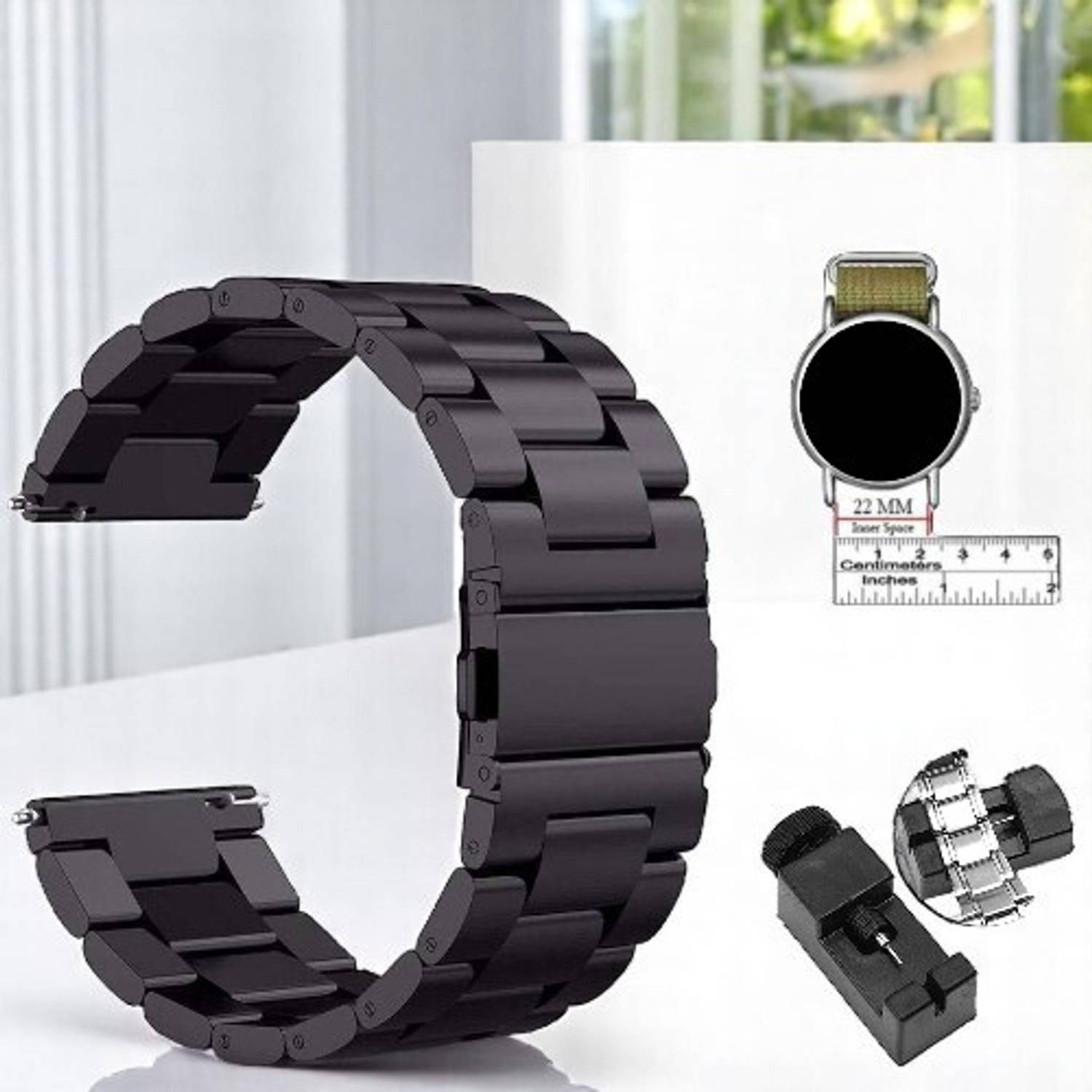 BinkSon 3 cm Replacement Strap Compatible With Talk Bsw004 & Bip5 & Caliber & Flash And Other Smartwatch With 22mm Buckle Size (LIST IN PHOTO)[Watch Not Included] Smart Watch Strap