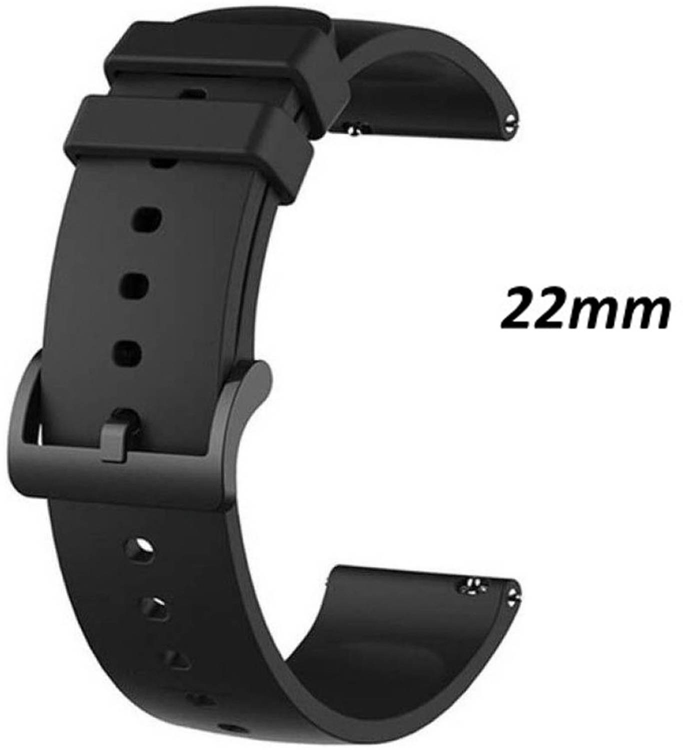 Priavy Silicone Compatible with Noise Active | Buzz | Caliber | Smart Watch Strap,22mm black buckle(black) Smart Watch Strap