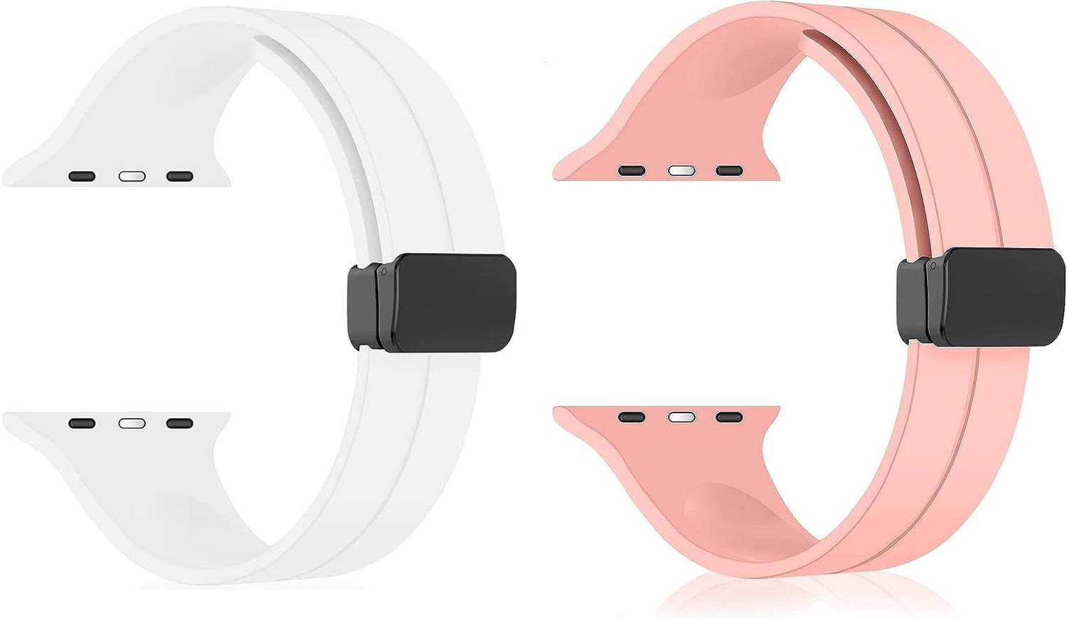 BLACK LOVIES 44 mm Soft Silicon Magnetic Smart Watch Strap Belt for Ultra Watch 49 mm, Series 8 / 7 45 mm, Series 6 / 5 / 4 44 mm, Series 3 / 2 / 1 42 mm, T800 Ultra, Watch 8 Ultra, i8 Pro Max, W26, T800 Smart Watch Strap