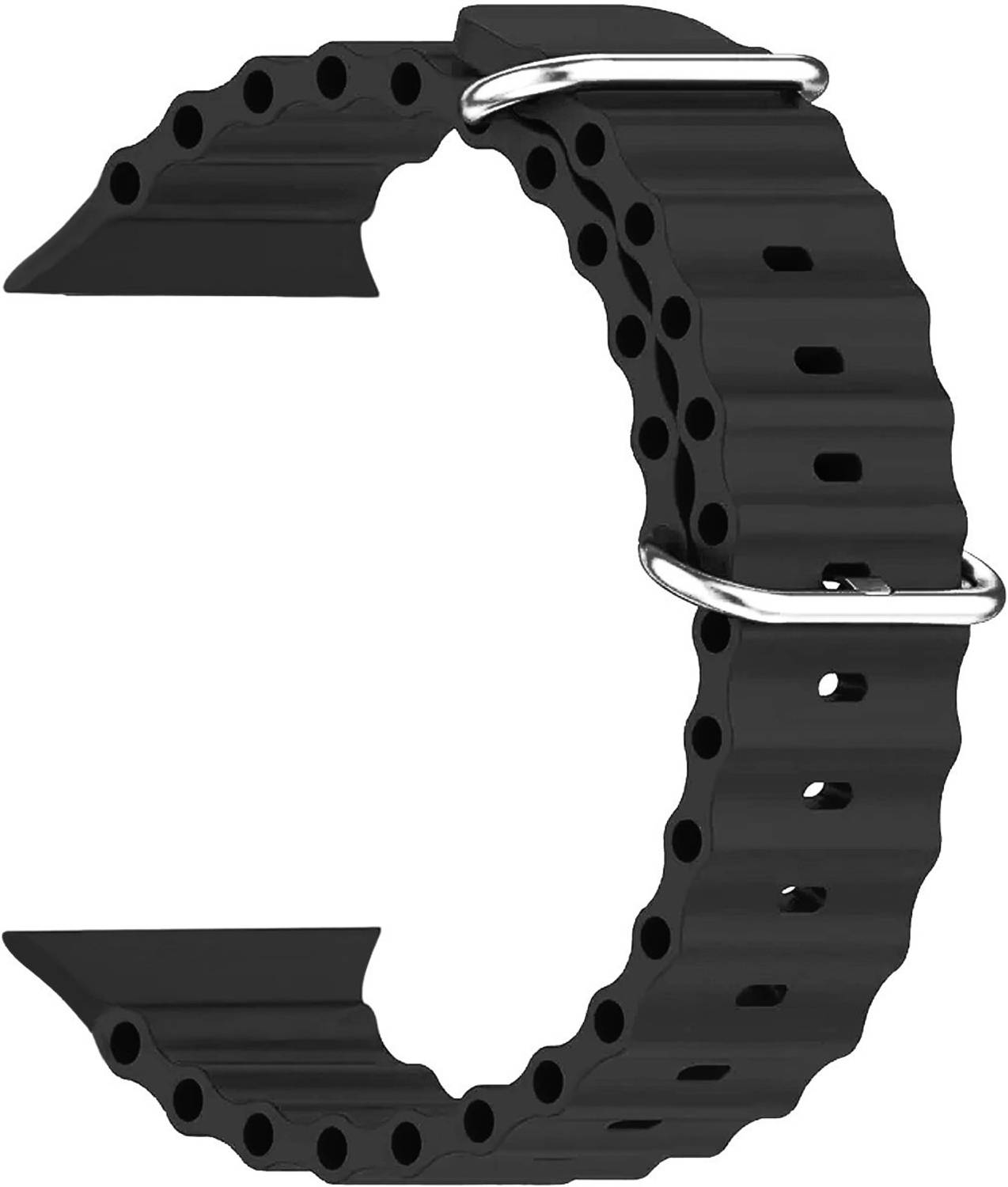 pantan Black Sliding Silicone Smart Watch Strap/Band Ultra -Compatible with 49mm 46mm 45mm 44mm 42mm Smart Watch Strap