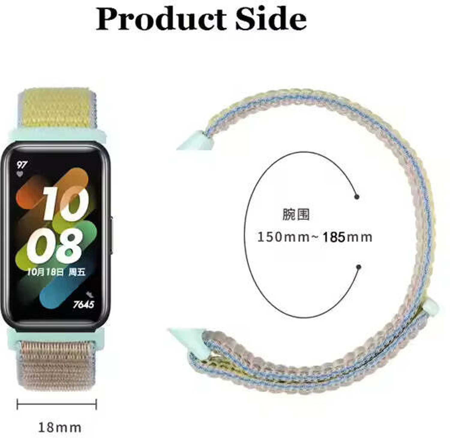 Image of valente Nylon Loop Strap Compatible with Huawei Band 8 /9 /10 - Soft, Adjustable & Breathable Replacement Band Smart Band Strap