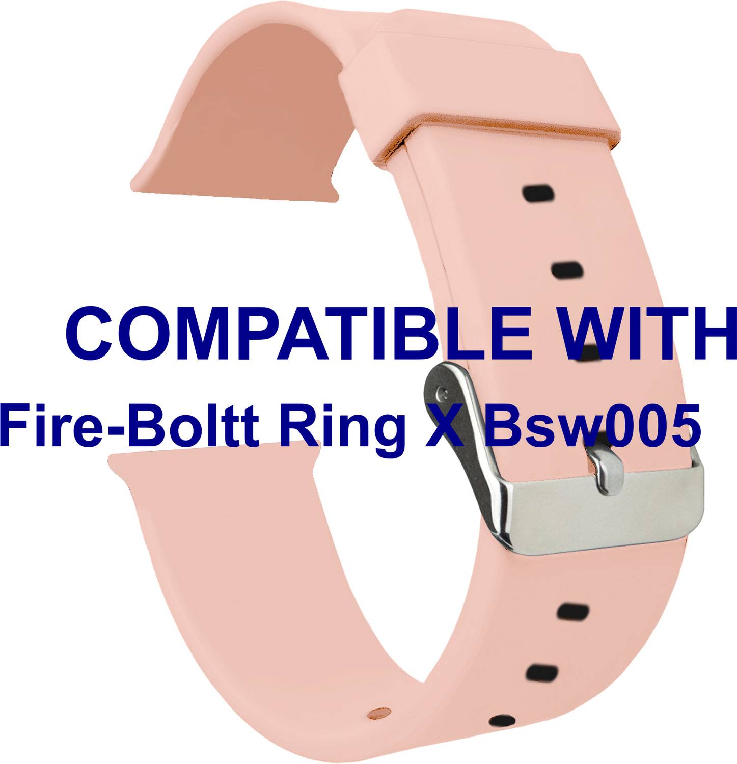 ACM WSM7A40CP1692 Sliding 44mm 49mm Watch Strap Silicone for |Fire-Boltt Ring X Bsw005 Smartwatch Creame Pink Smart Watch Strap