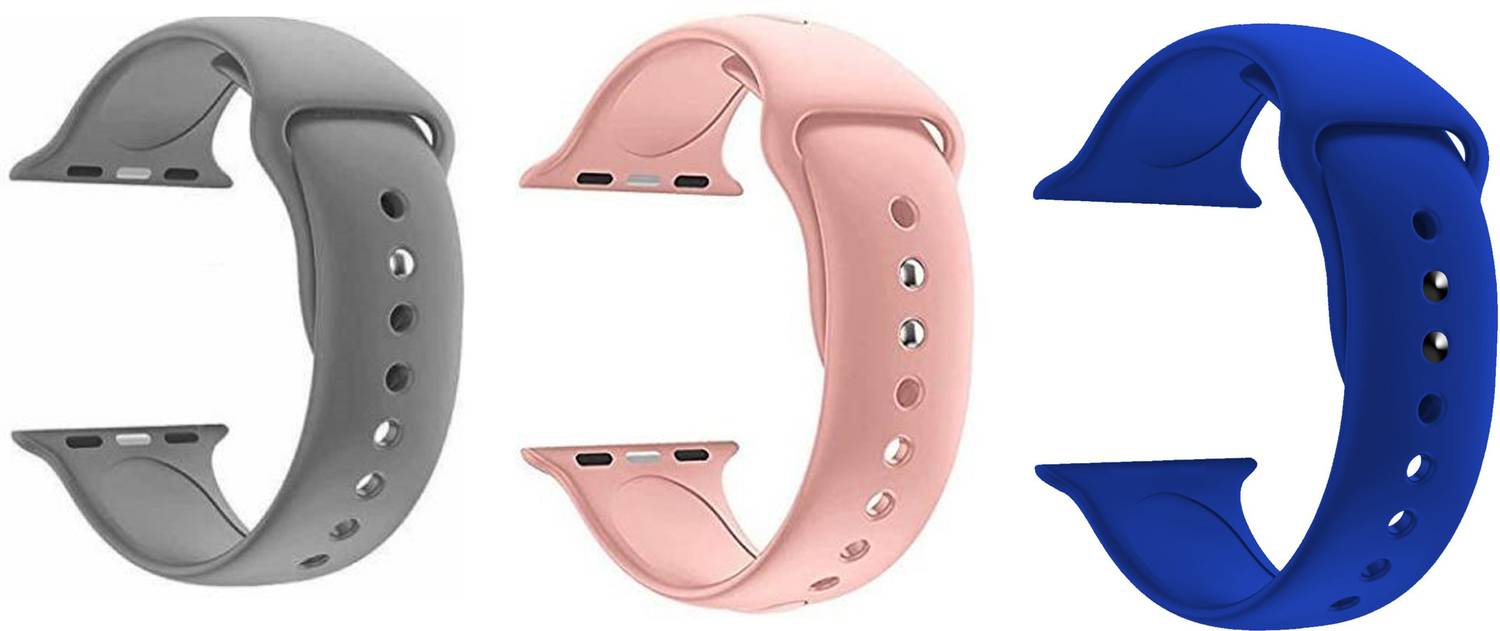 Antoj Smart Watch Strap Belt for Ultra Watch 49 mm, Series 8 / 7 45 mm, Series 6 / 5 / 4 44 mm, Series 3 / 2 / 1 42 mm, T800 Ultra, Watch 8 Ultra, i8 Pro Max, W26, T800.(grey,peach,royal blue) Smart Watch Strap