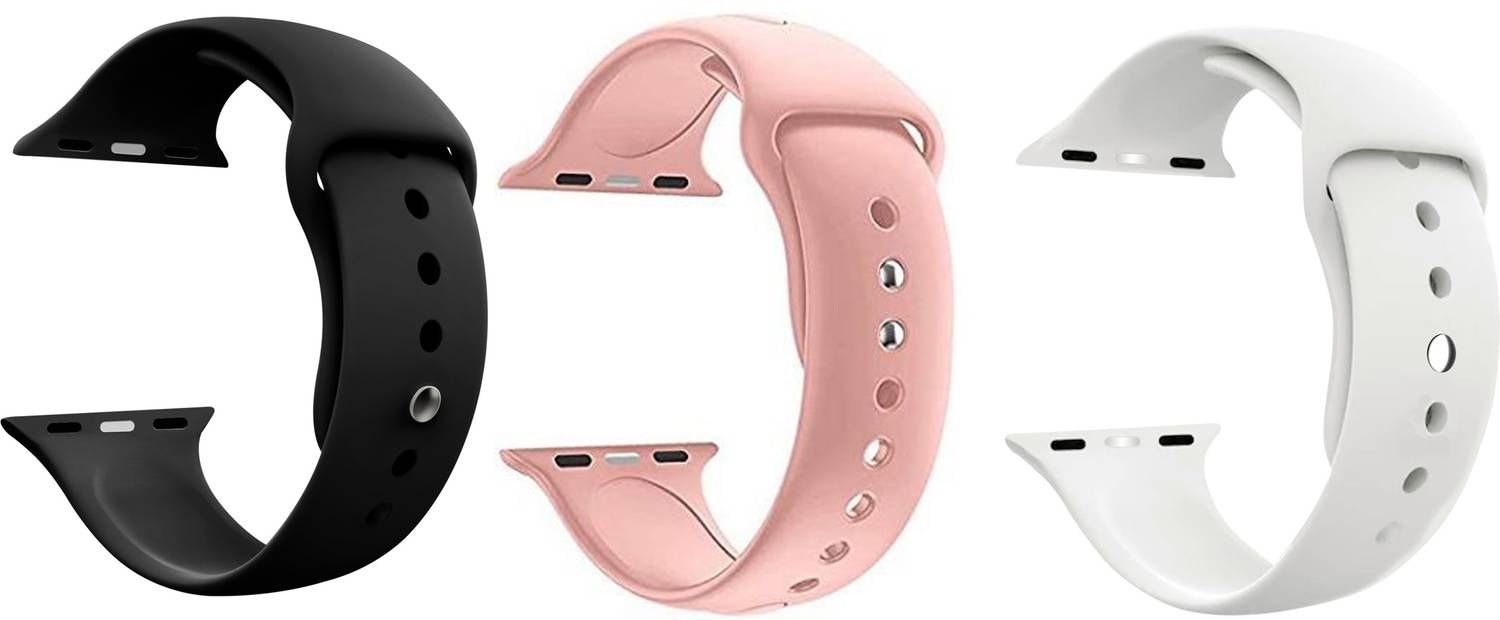 Antoj Smart Watch Strap Belt for Ultra Watch 49 mm, Series 8 / 7 45 mm, Series 6 / 5 / 4 44 mm, Series 3 / 2 / 1 42 mm, T800 Ultra, Watch 8 Ultra, i8 Pro Max, W26, T800.(black,peach,white) Smart Watch Strap