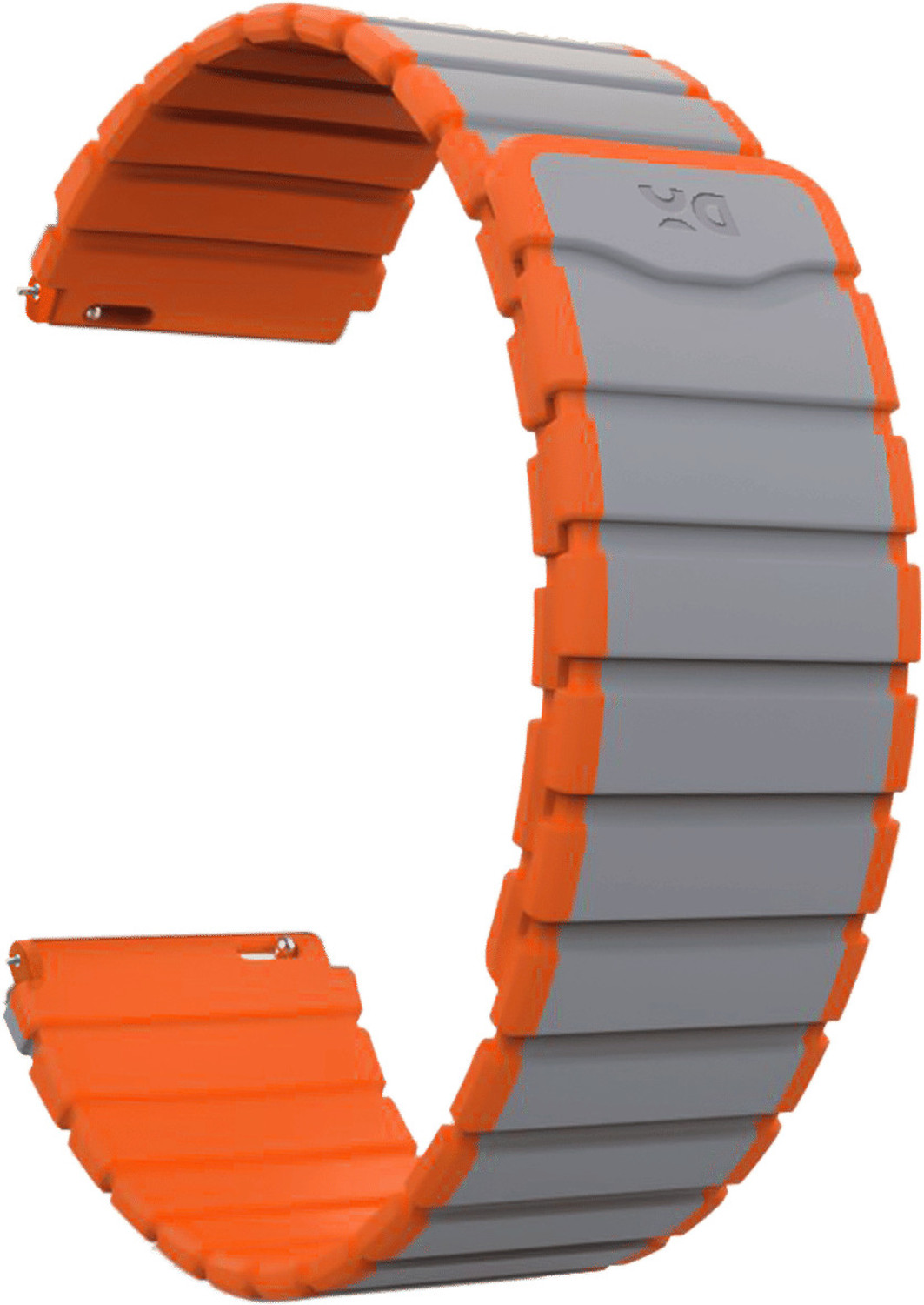 Image of DailyObjects 13 cm Grey-Orange Rim Snap On Universal WatchBand for Samsung /OnePlus /Fitbit Smartwatches (22mm) Smart Watch Strap Smart Watch Strap