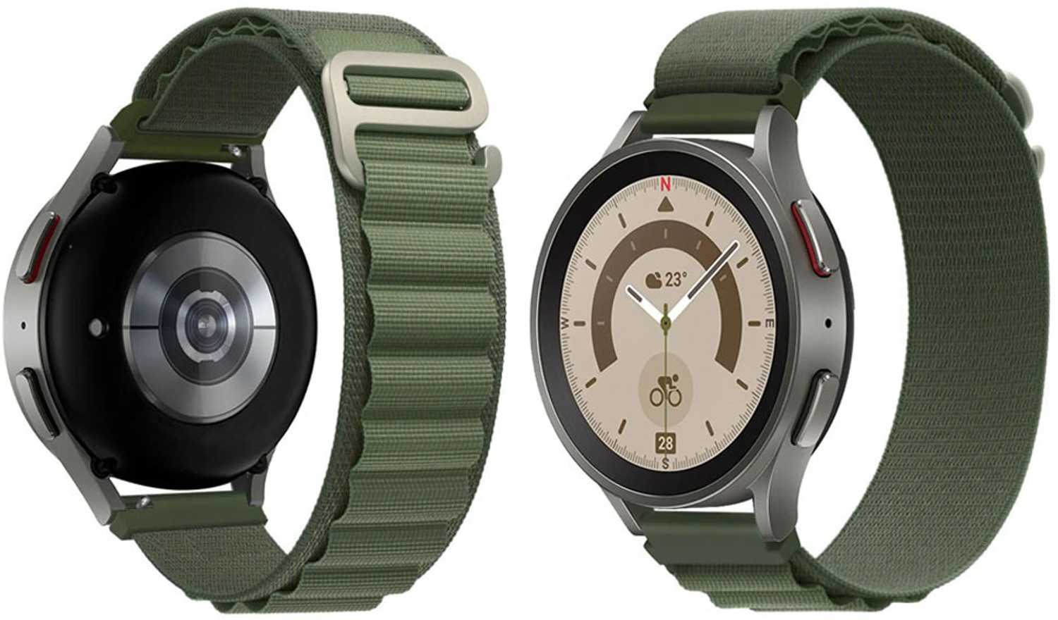 Image of AOnes Pack of 2 Alpine Nylon Loop Watch Strap for Amazfit Gtr | Amazfit Gtr 2 | Amazfit Gtr 2E Watch Belt Smart Watch Strap