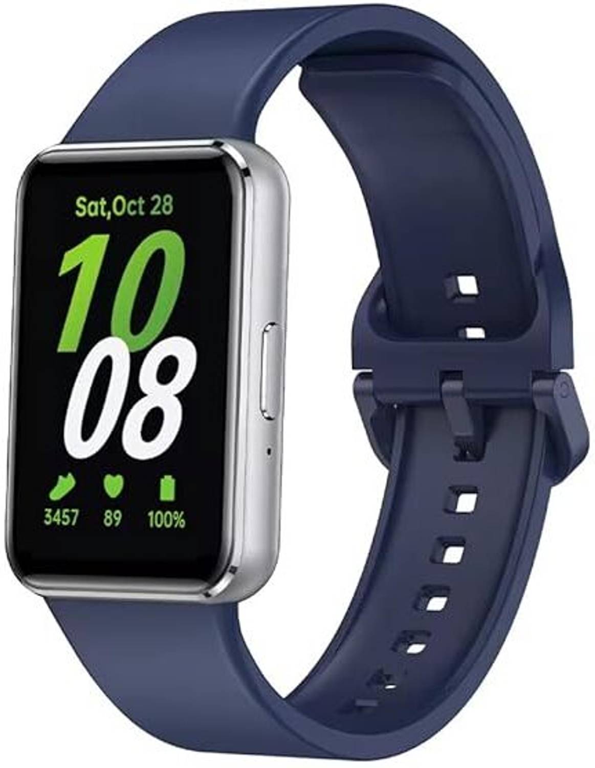 JOBINKA Silicone Metal lock Watch Strap Band Suitable For Galaxy Fit 3 Smart Watch Strap