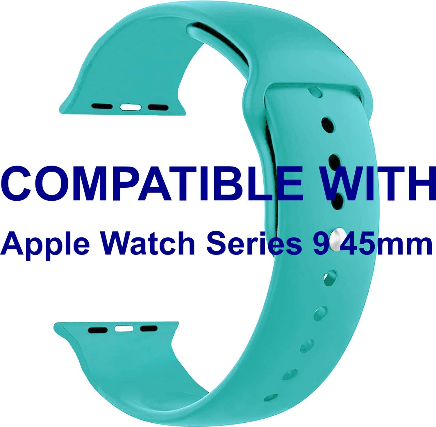 ACM WSM2P40LBL1711 Sliding 44mm 49mm Watch Strap Silicone Belt for Apple Watch Series 9 45mm Smartwatch Light Blue Smart Watch Strap