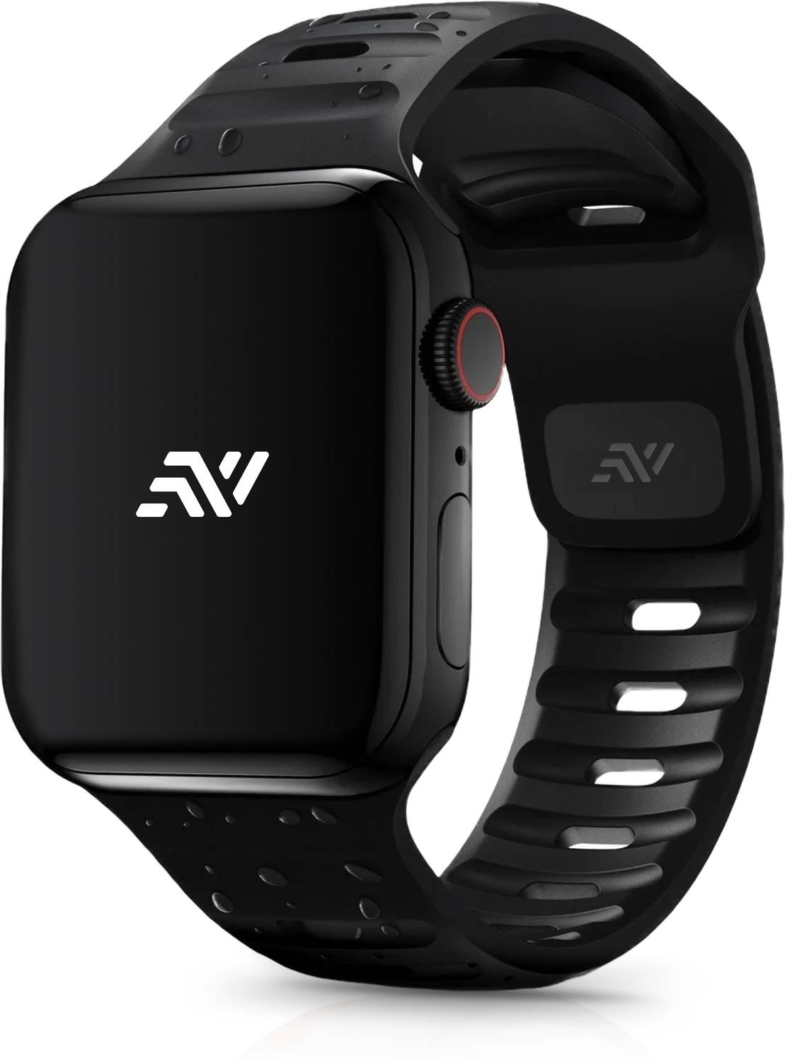 NECESORIES 5 cm Rugged Armour Silicone band for iWatch series 44mm/45mm/46mm(series10-11)/49mm Smart Watch Strap