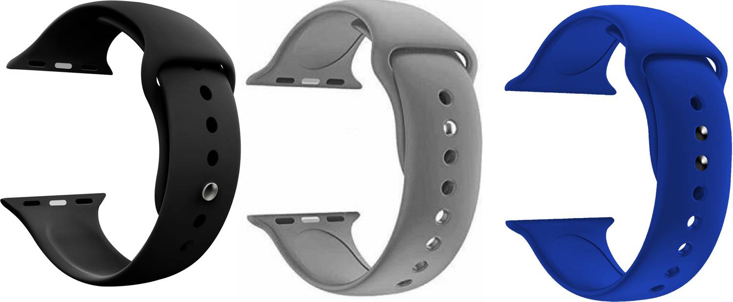 Antoj Smart Watch Strap Belt for Ultra Watch 49 mm, Series 8 / 7 45 mm, Series 6 / 5 / 4 44 mm, Series 3 / 2 / 1 42 mm, T800 Ultra, Watch 8 Ultra, i8 Pro Max, W26, T800.(black,grey,royal blue) Smart Watch Strap