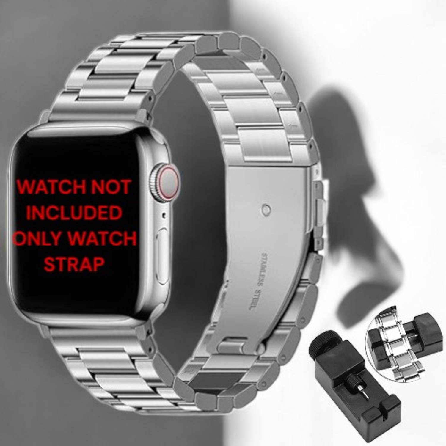 BinkSon 5 cm Ultra Luxury Stainless Steel Metal Chain Strap with Adjustable Magnetic Closure 45MM Watch Strap for iWatch Band 49MM 46MM 45MM 44MM 42MM || Metal Watch Strap for iWatch Series Ultra2 Ultra 10 9 8 7 6 SE 5 4 3 2 1 Smart Watch Strap