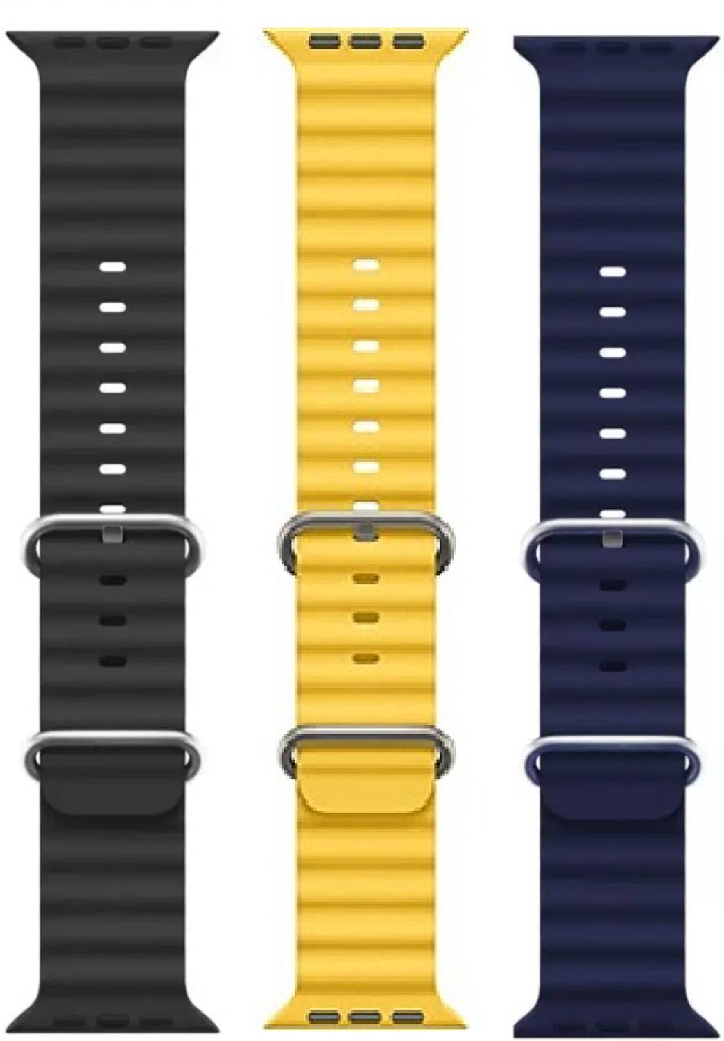 FunFlickers Smart Watch Strap Belt for Ultra Watch 49 mm, Series 8 / 7 45 mm, Series 6 / 5 / 4 44 mm, Series 3 / 2 / 1 42 mm, T800 Ultra, Watch 8 Ultra, i8 Pro Max, W26, T800. Smart Watch Strap (Black,Yellow,Blue))) Smart Watch Strap Price in India - Buy FunFlickers Smart Watch Strap Belt for Ultra Watch 49 mm, Series 8 / 7 45 mm, Series 6 / 5 / 4 44 mm, Series 3 / 2 / 1 42 mm, T800 Ultra, Watch 8 Ultra, i8 Pro Max, W26, T800. Smart Watch Strap (Black,Yellow,Blue))) Smart Watch Strap online at Flipkart.com