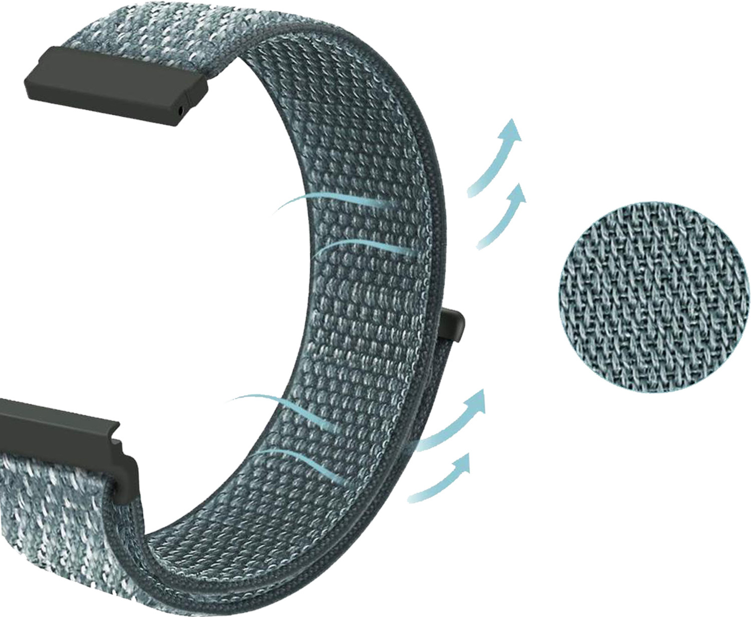 Image of ACM Watch Strap Nylon Soft Loop 20mm for Noise Colorfit Icon Buzz (Sports Band Grey) Smart Watch Strap (Grey)