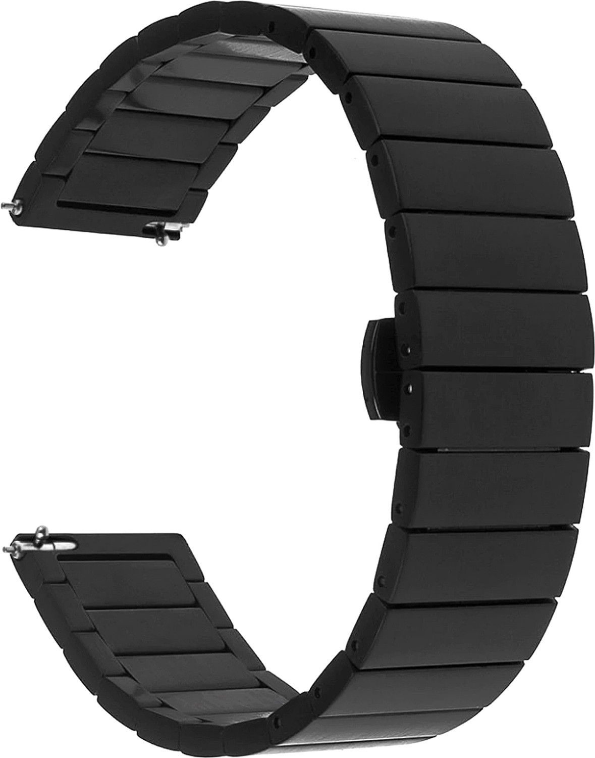 Image of ACM WSM5F22BK3878 Watch Strap Steel Metal Belt 22mm for |Boat Chrome Horizon Smartwatch Black Smart Watch Strap