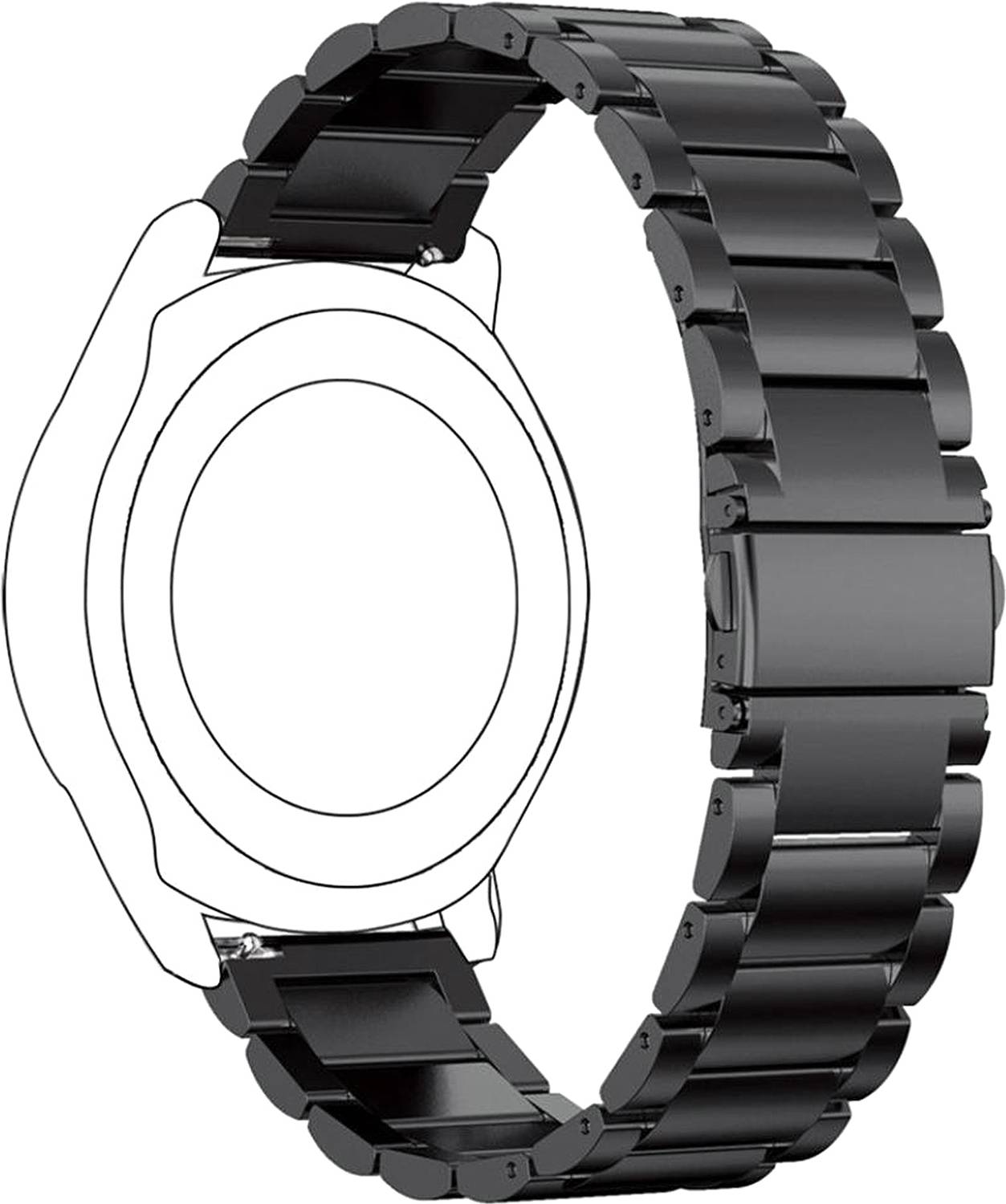 ACM Metal Watch Strap for Noise Colorfit Qube 2 Black - Image 3
